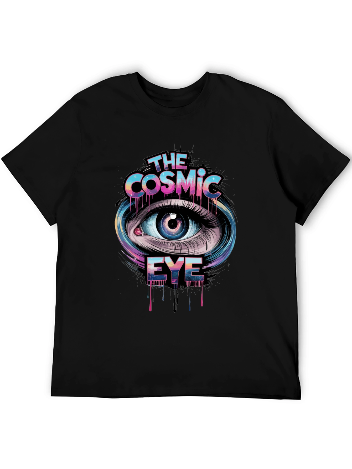 Cosmic Eye Graphic Print T-Shirt - Trendy Casual Tee