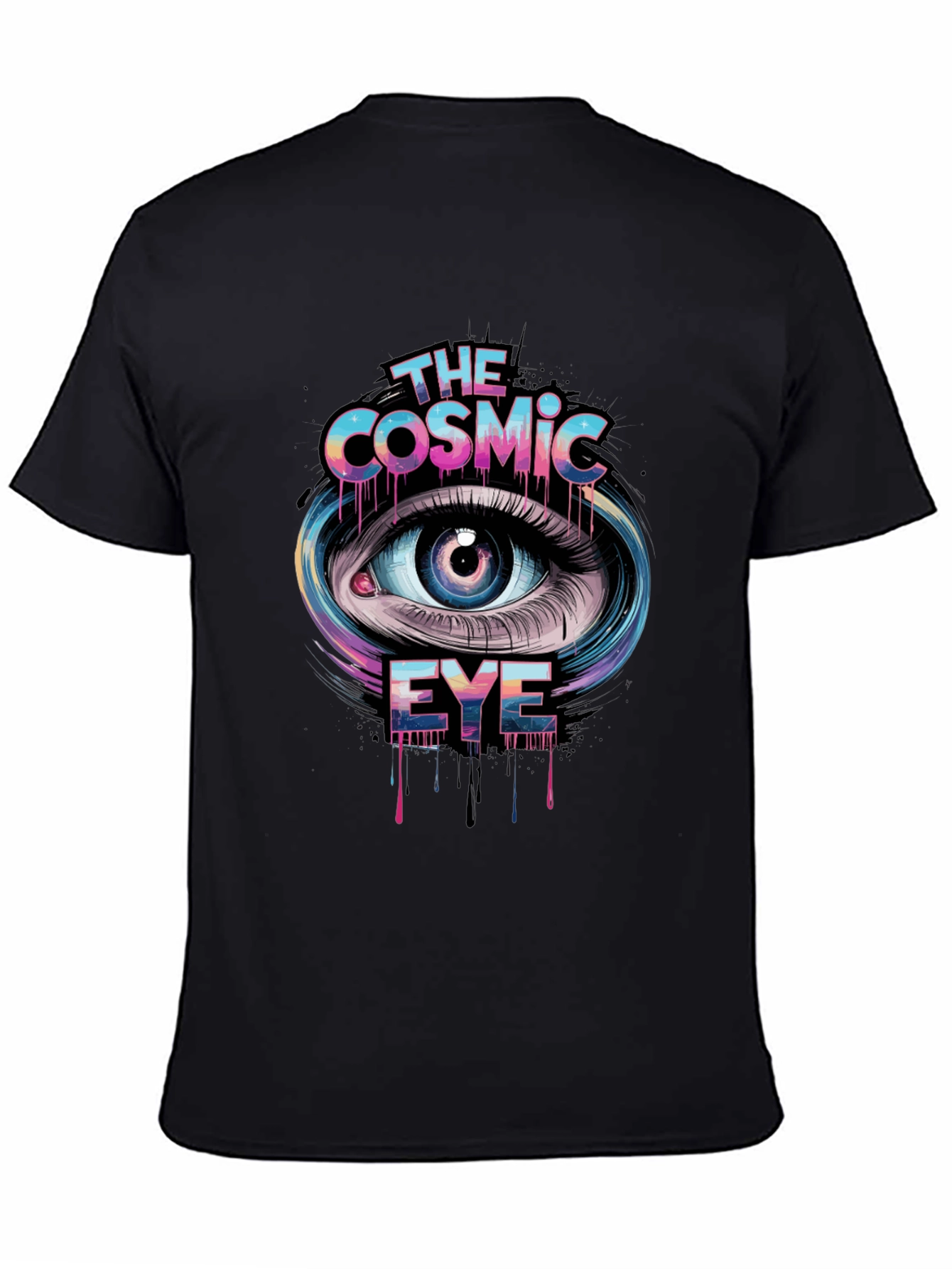 Cosmic Eye Graphic Print T-Shirt - Trendy Casual Tee