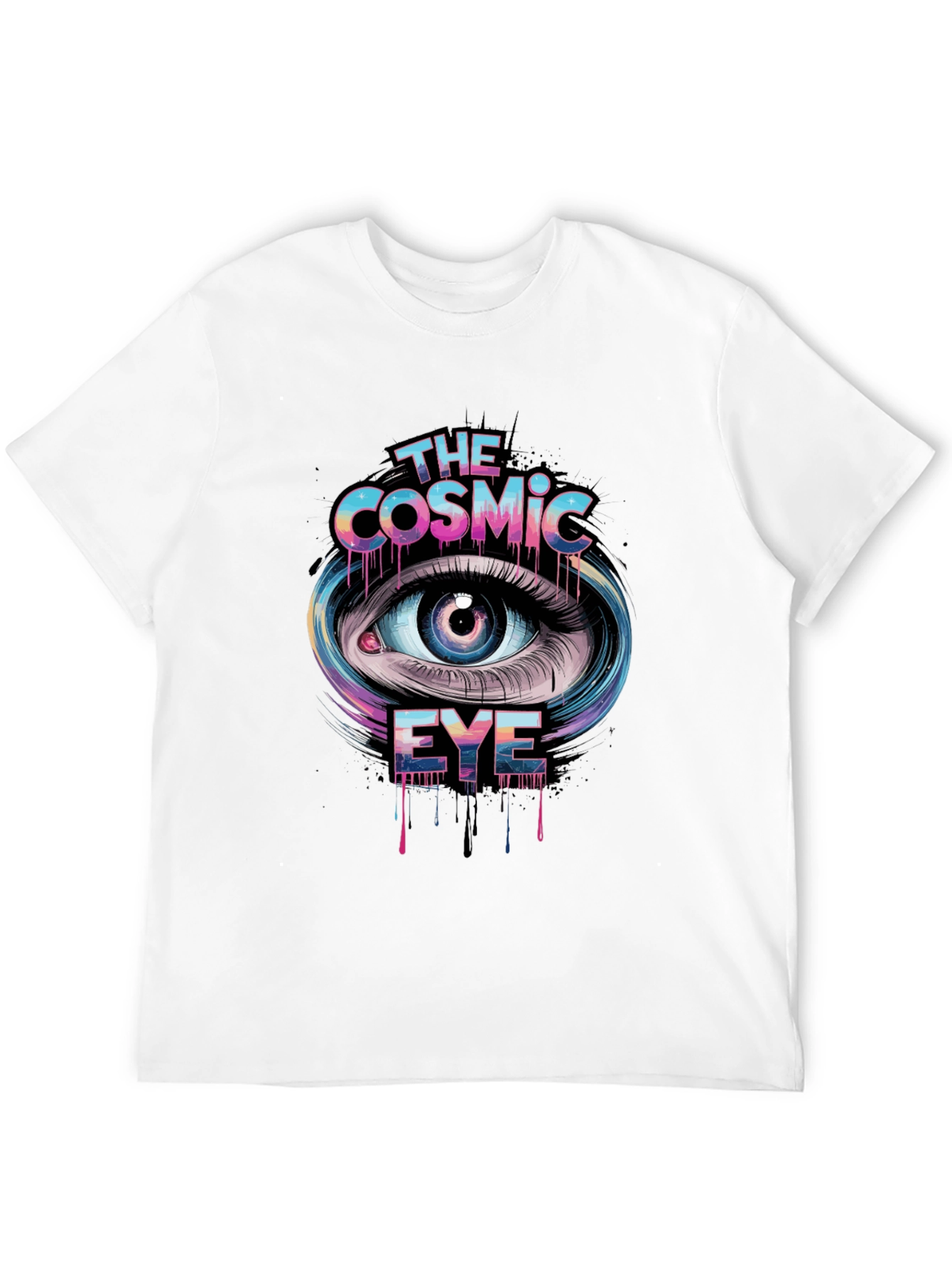 Cosmic Eye Graphic Print T-Shirt - Trendy Casual Tee