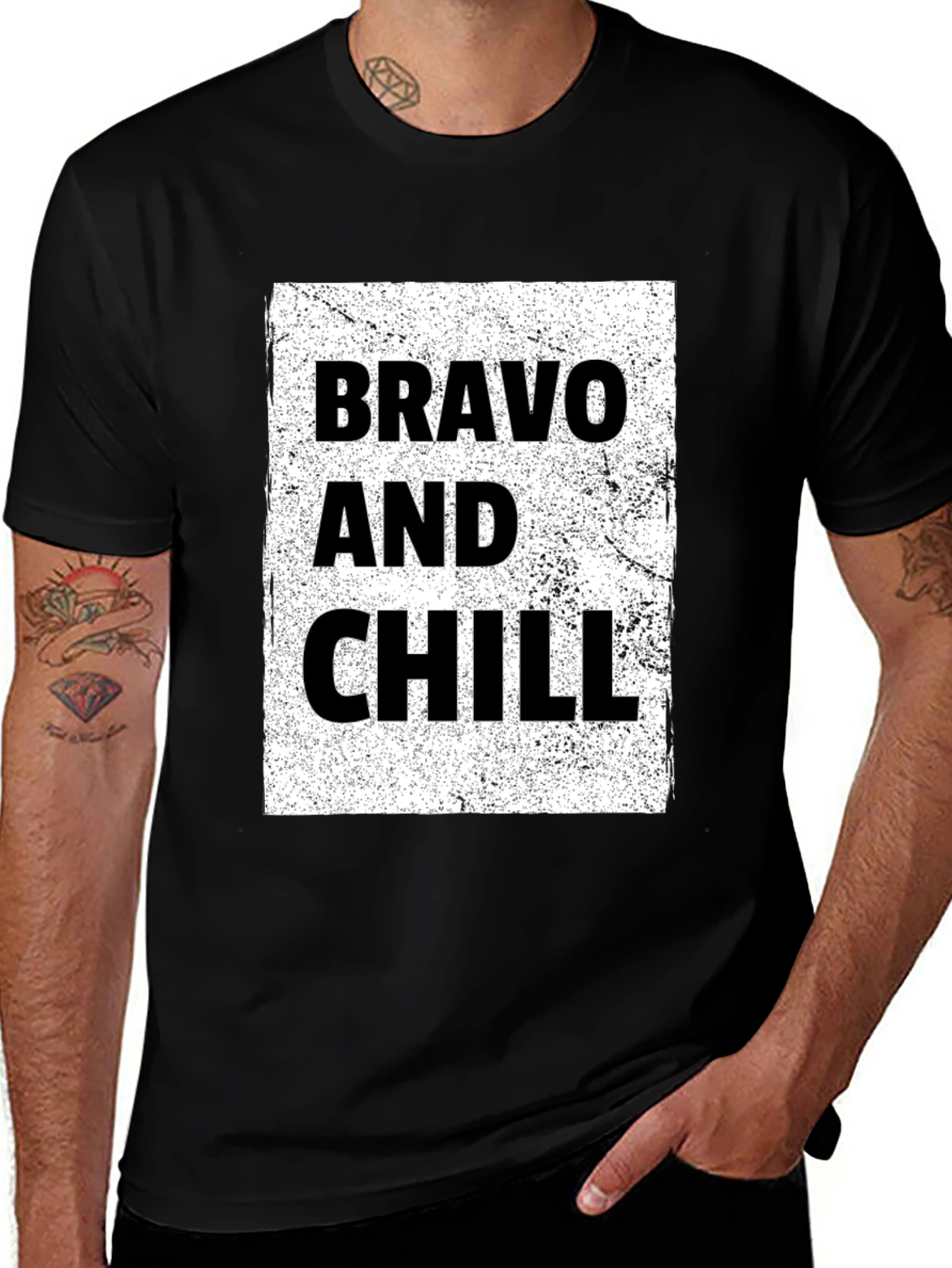 Bravo and Chill Graphic Tee - Black T-Shirt