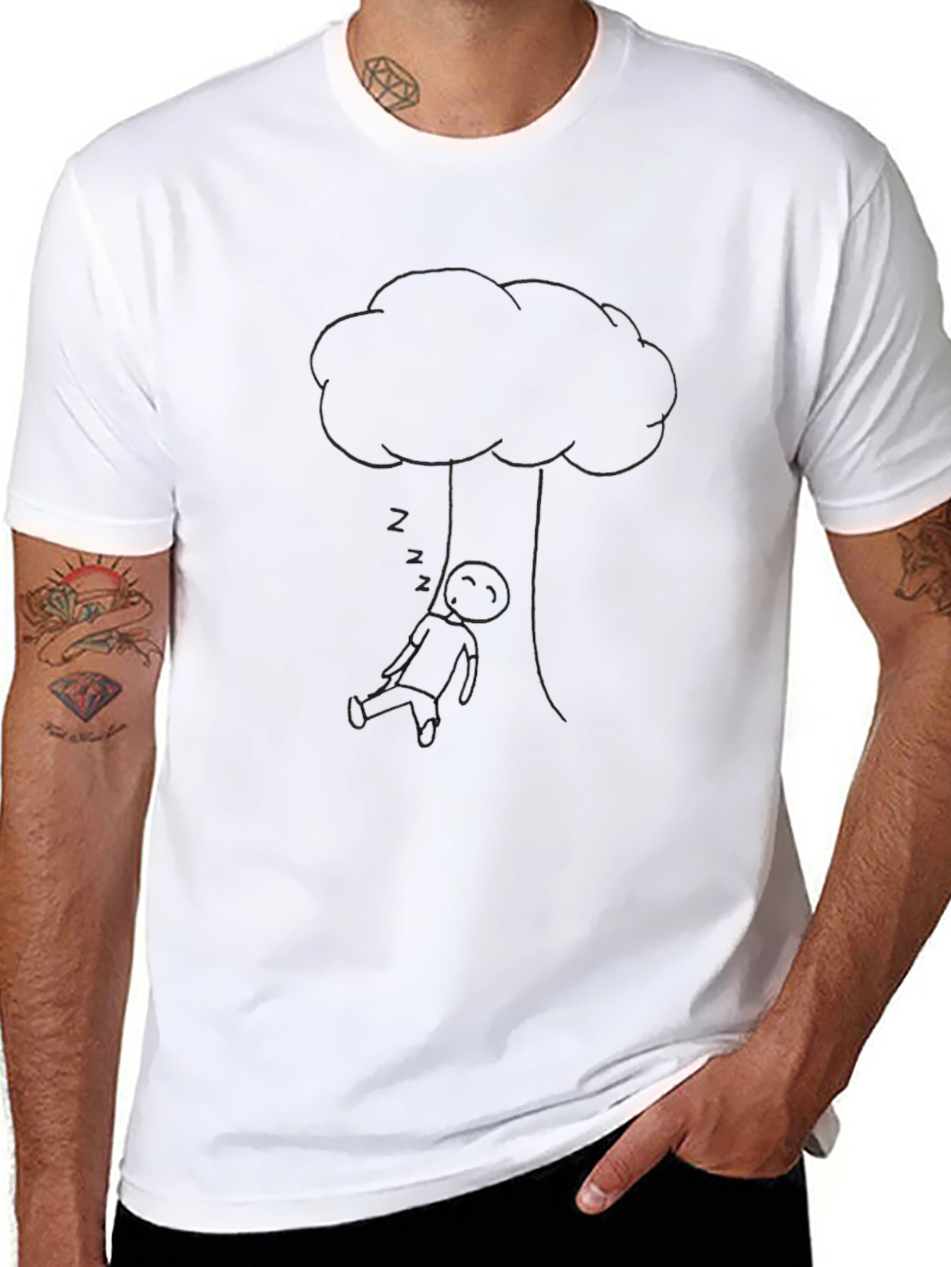 Stick Figure Tree Swing Tee - Unique Graphic Shirt