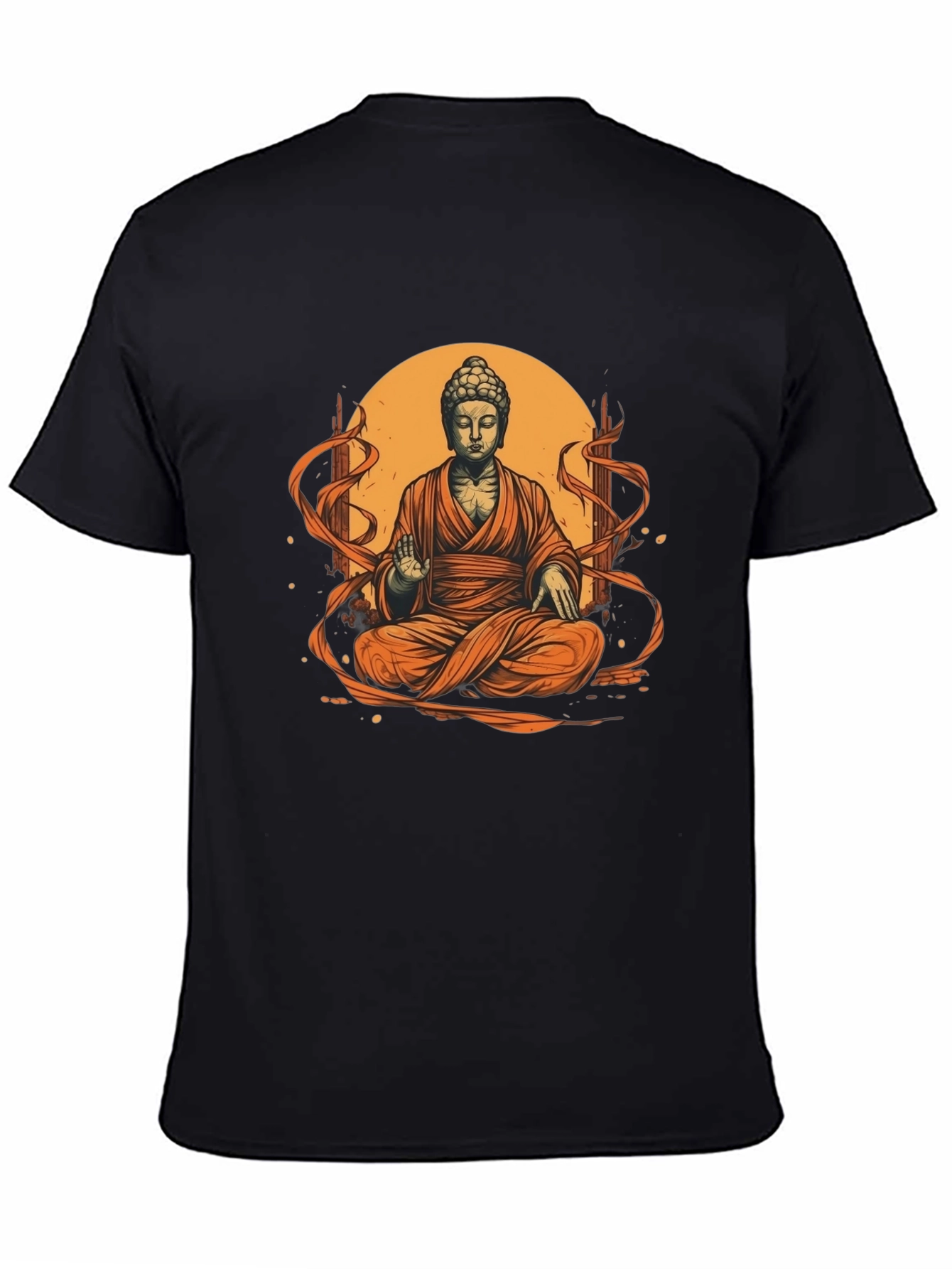 Buddha Graphic Tee - Black Cotton Blend