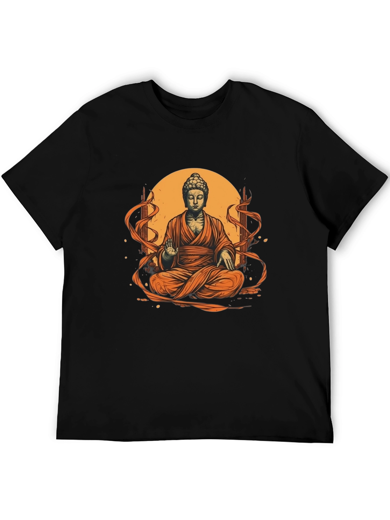 Buddha Graphic Tee - Black Cotton Blend
