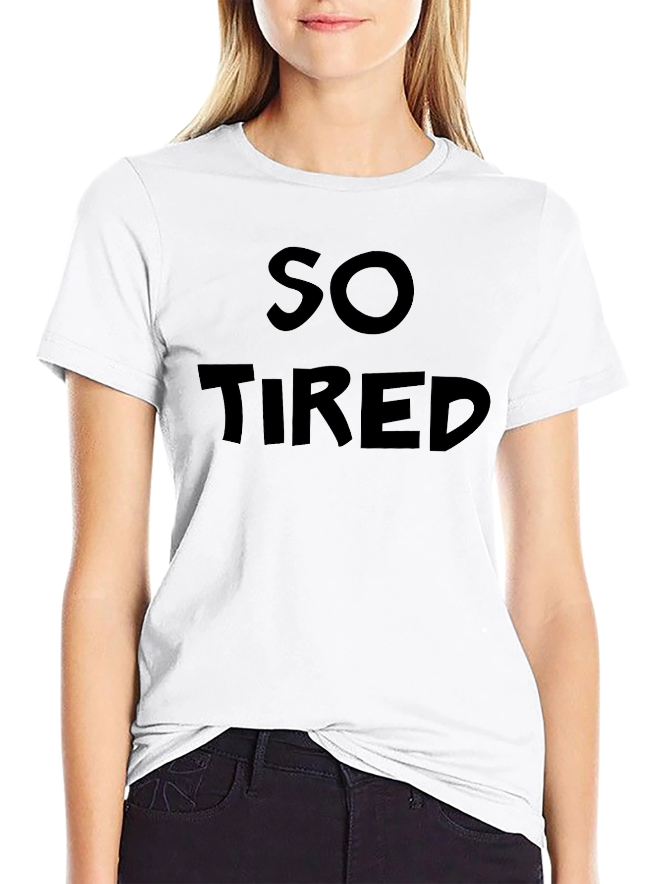 So Tired Black Graphic Tee
