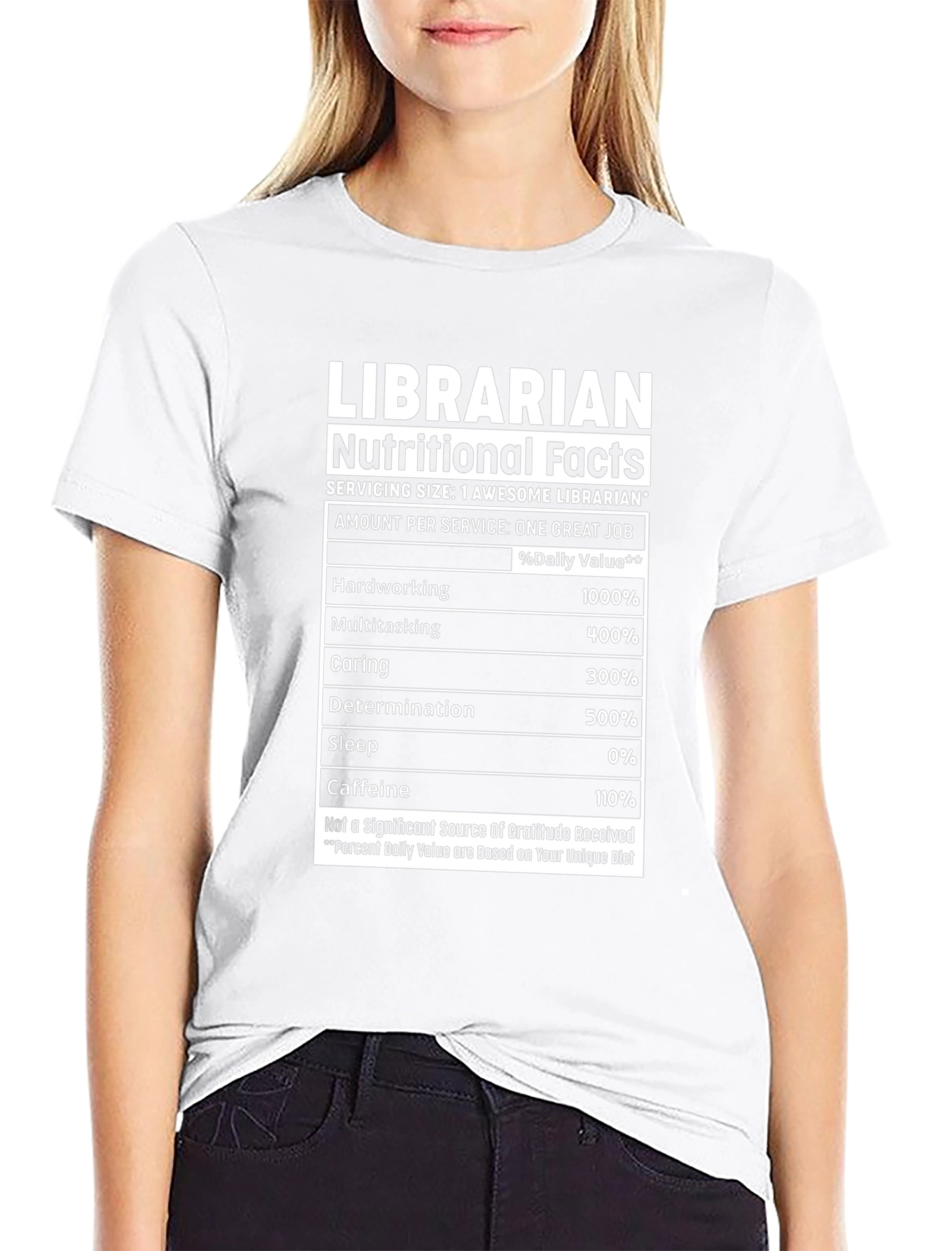 Librarian Nutritional Facts Graphic T-Shirt