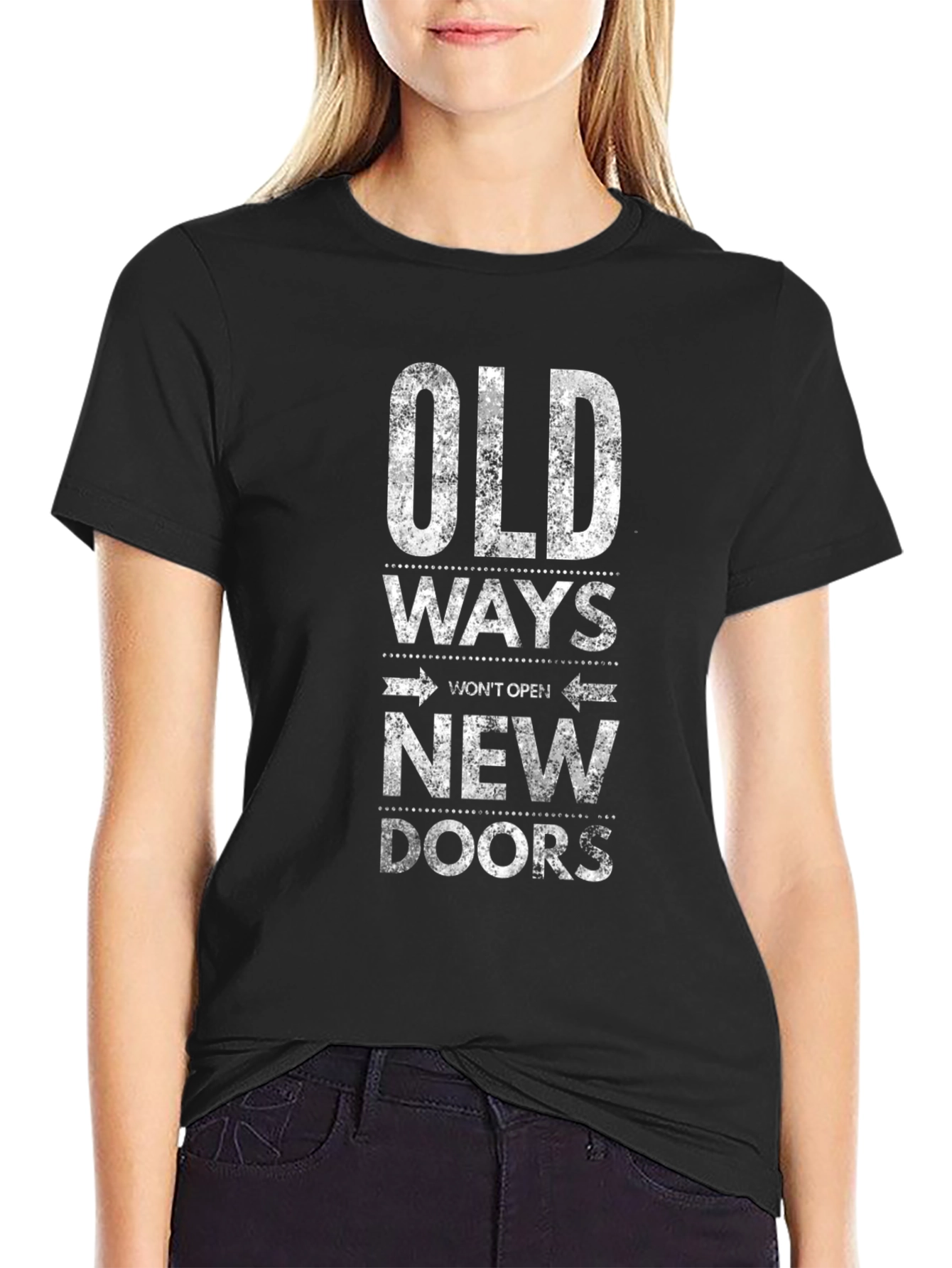 Old Ways New Doors Graphic T-Shirt - Black