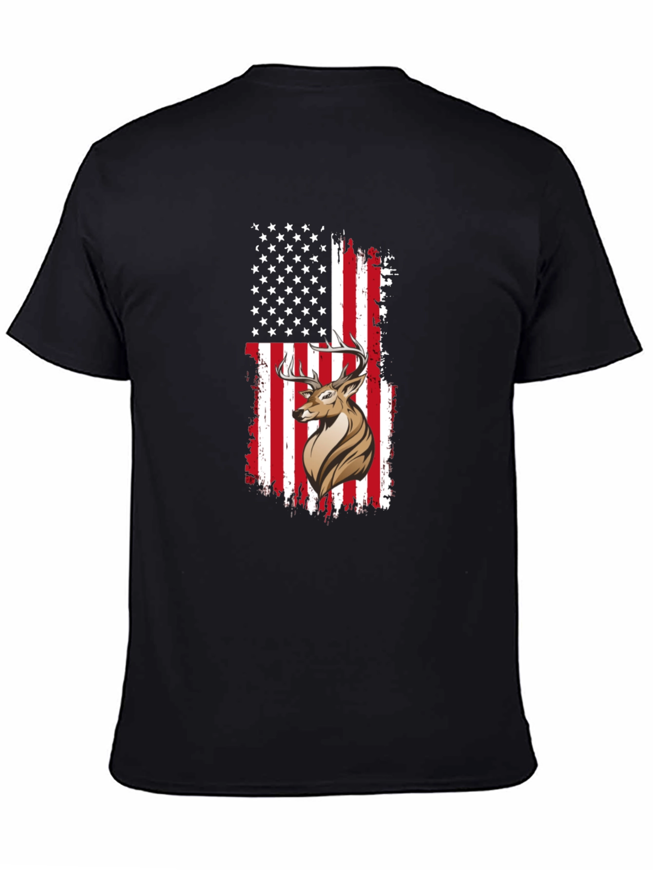 Deer Flag Graphic Tee - Mens Black T-Shirt