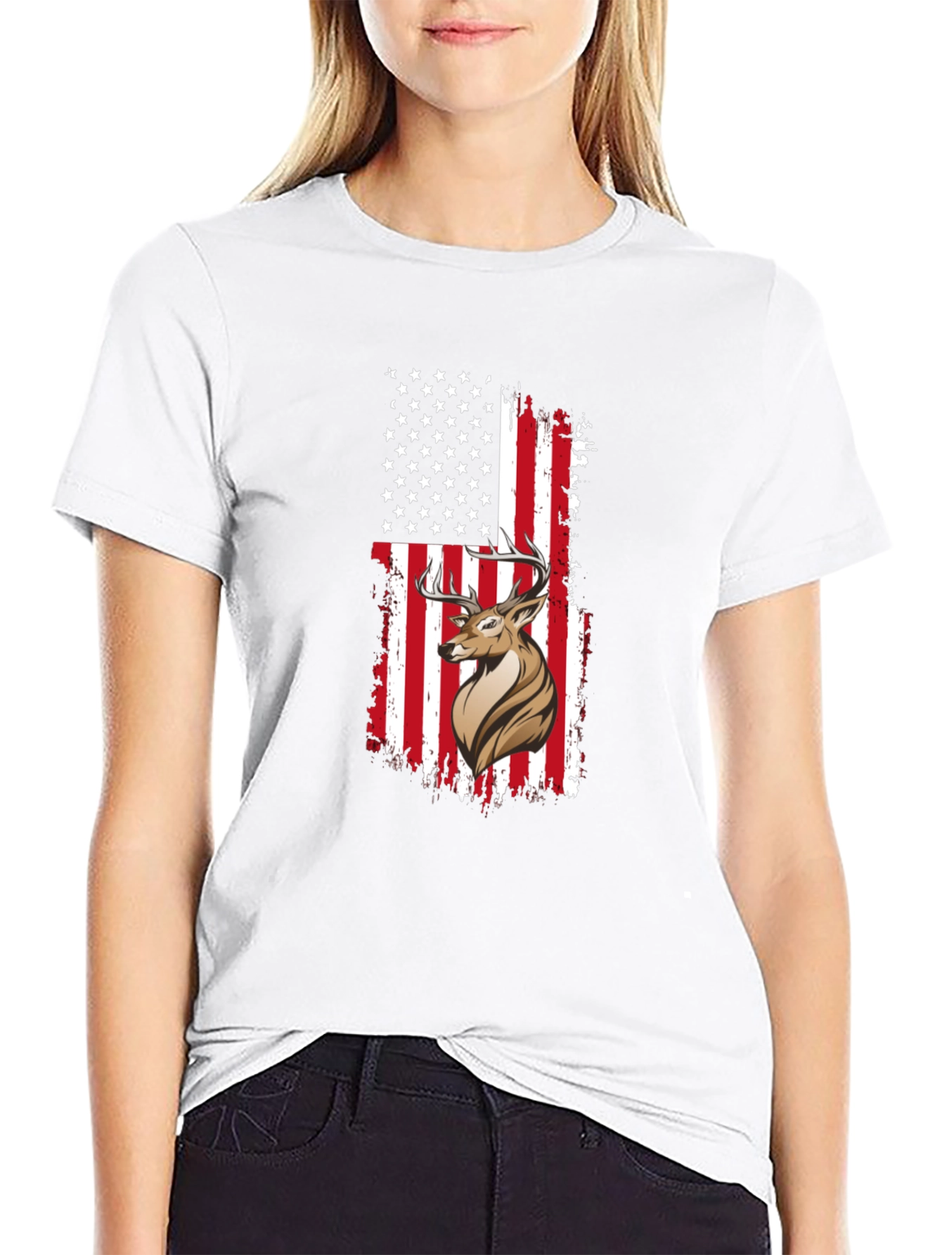 Deer Flag Graphic Tee - Mens Black T-Shirt