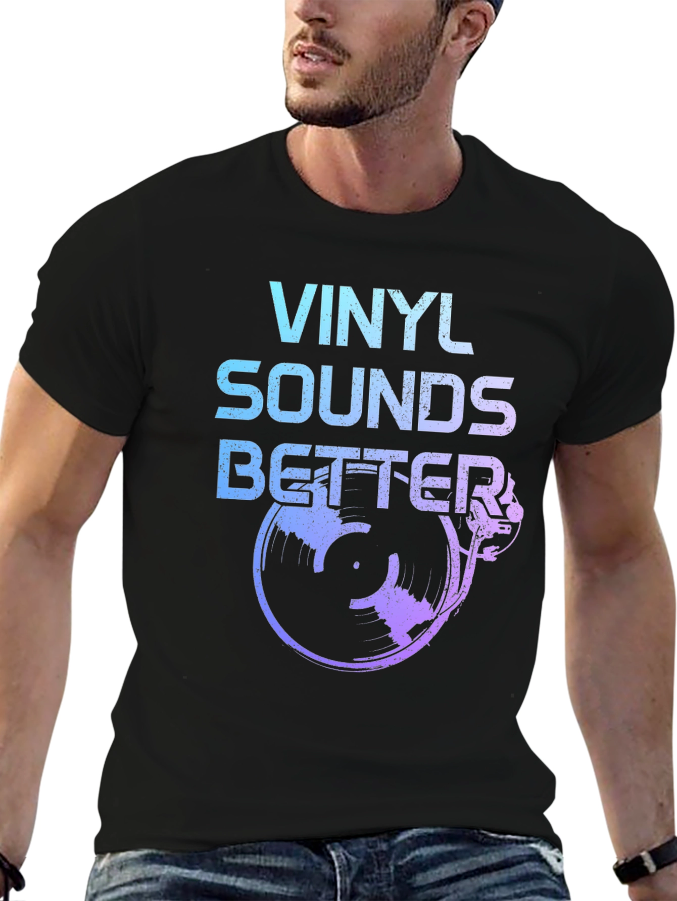 Vinyl Sounds Better Black T-Shirt