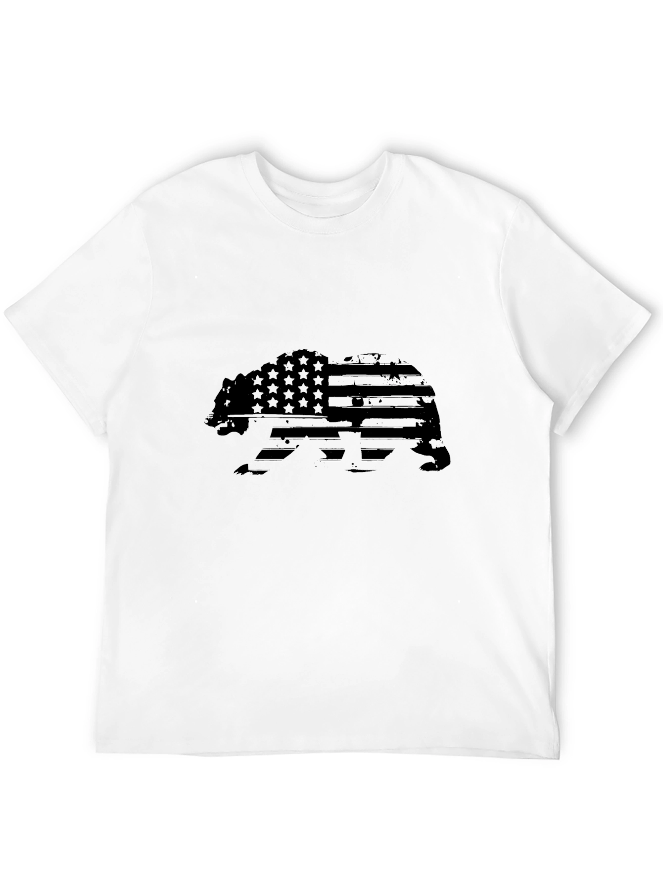 American Flag Bear Graphic Tee - Black