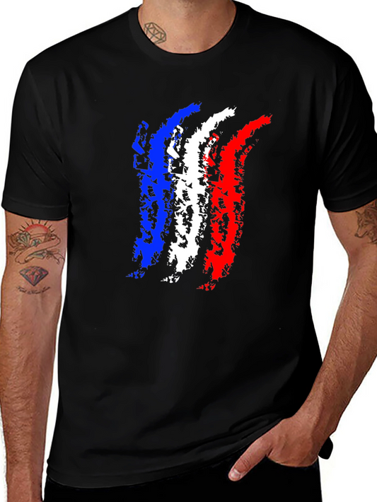 France Flag Black T-Shirt
