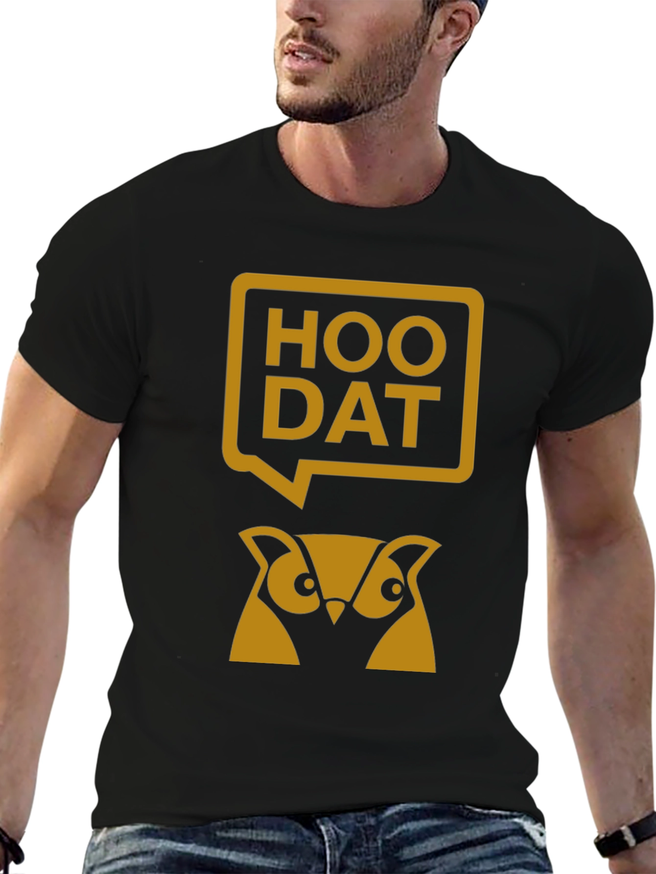 Hoo Dat Owl Graphic T-Shirt - Black