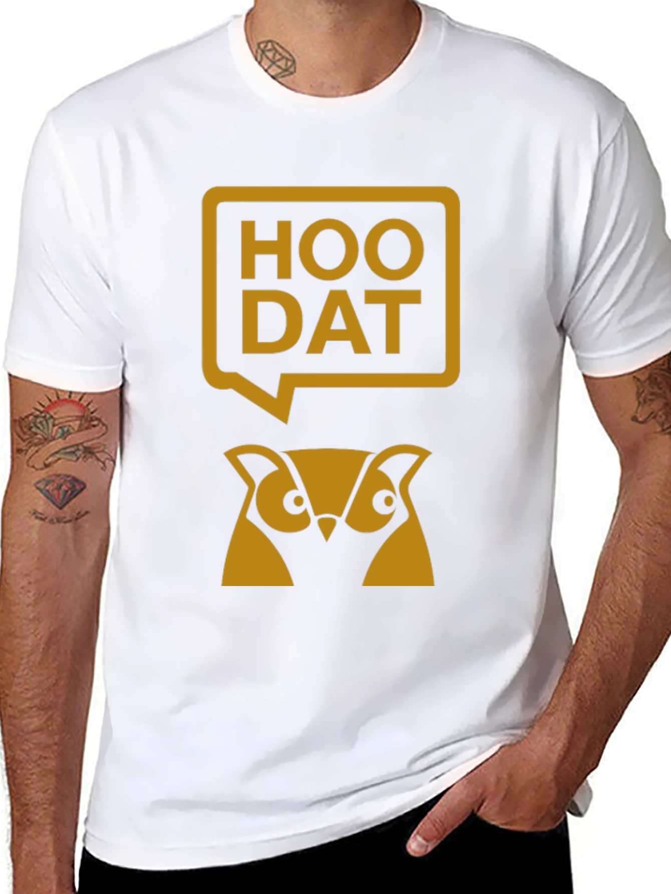 Hoo Dat Owl Graphic T-Shirt - Black