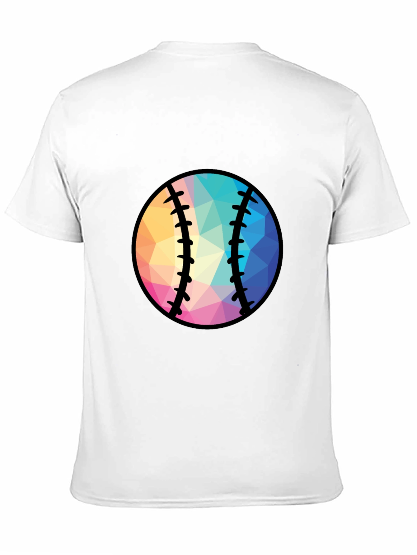 Geometric Baseball Graphic Tee - Black