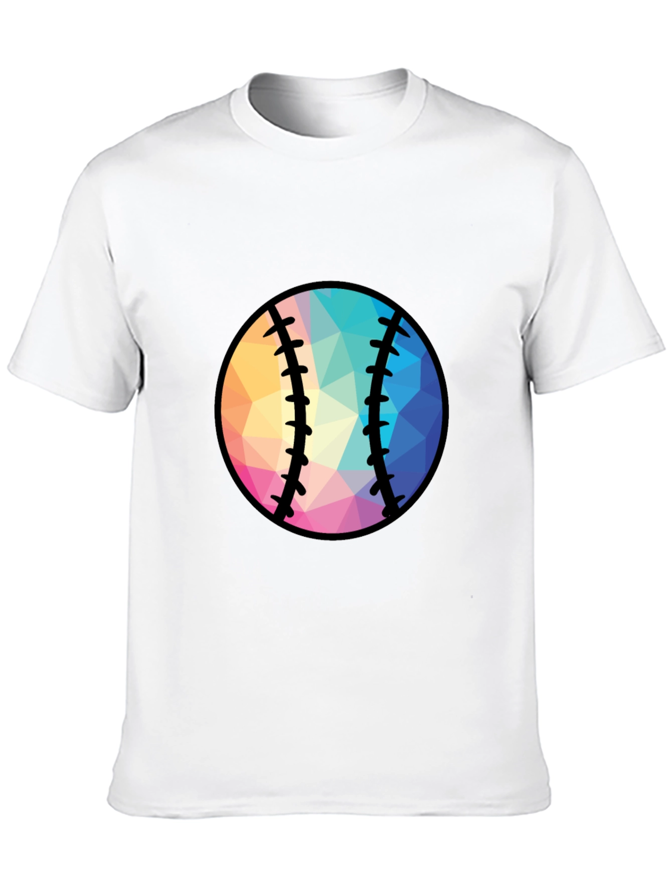 Geometric Baseball Graphic Tee - Black