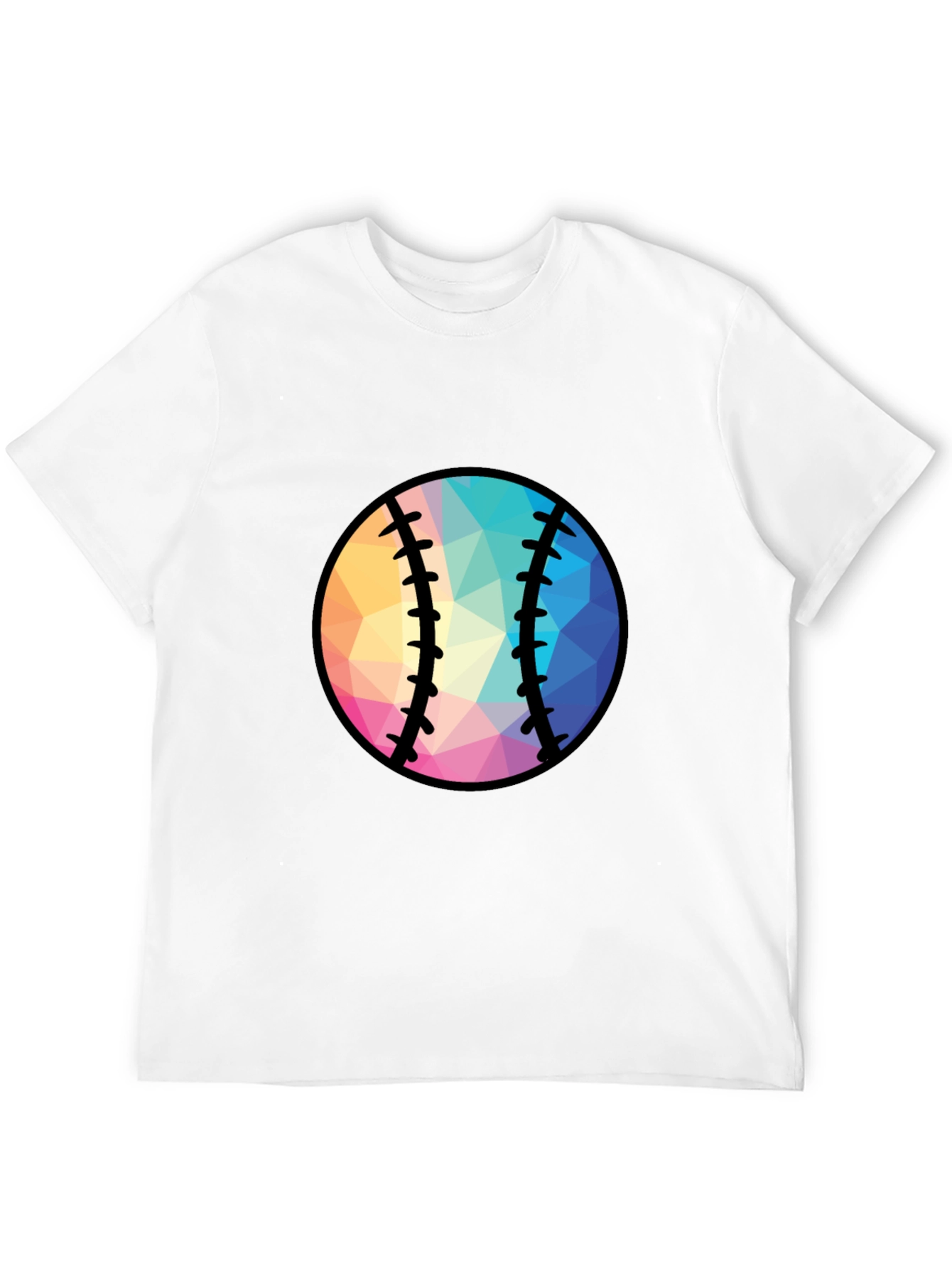 Geometric Baseball Graphic Tee - Black