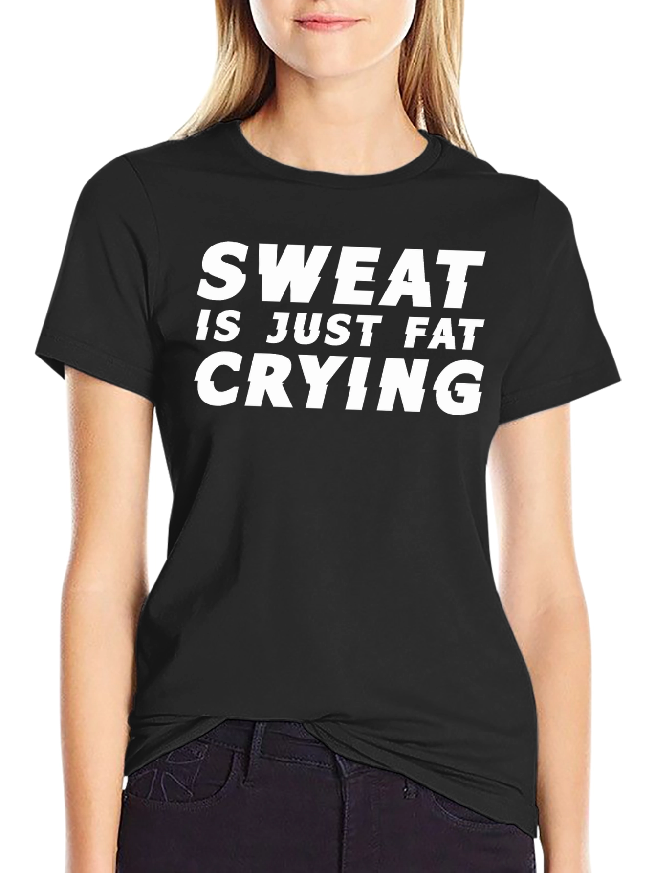 Sweat is Just Fat Crying Funny Workout T-Shirt