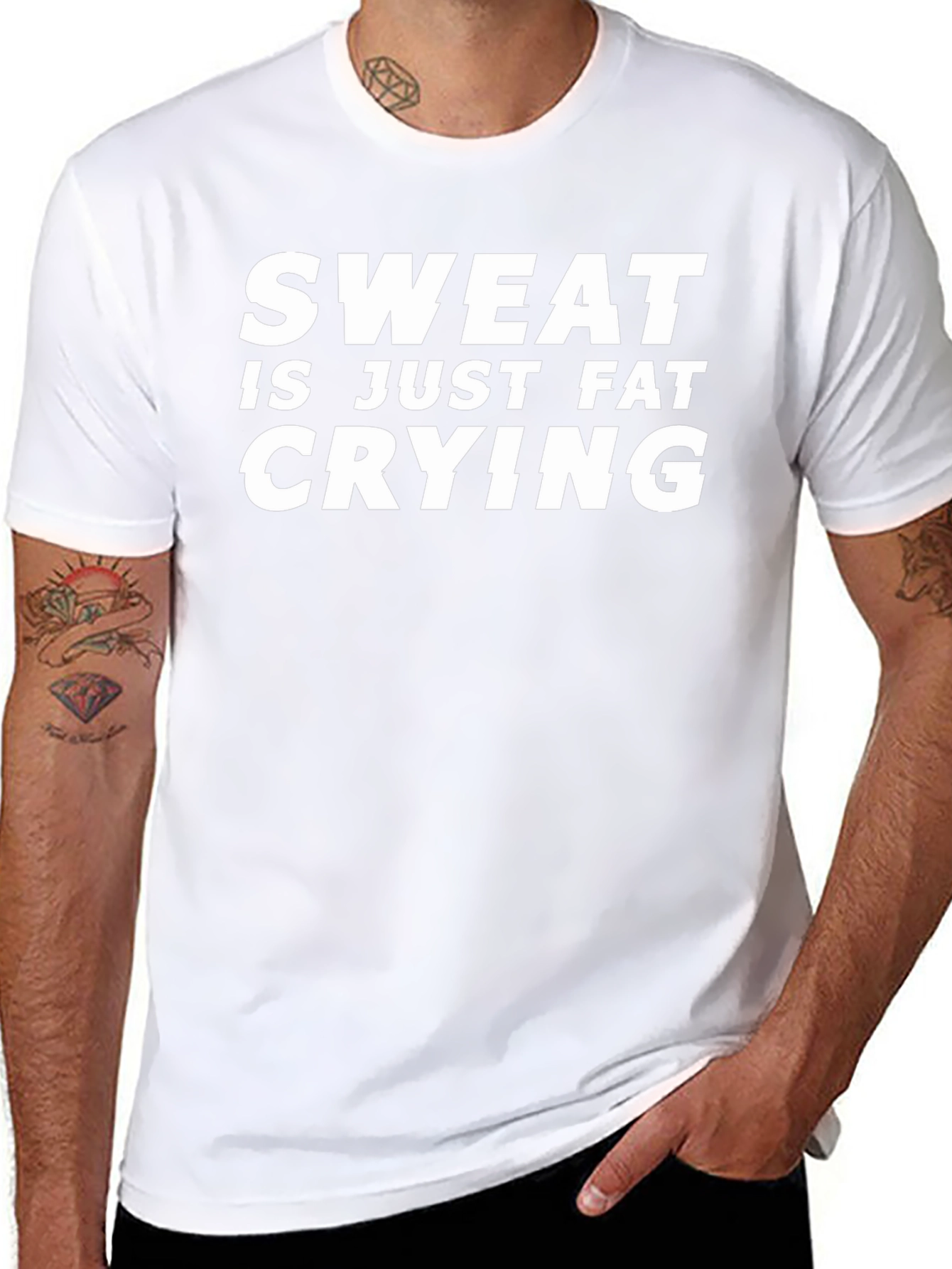Sweat is Just Fat Crying Funny Workout T-Shirt