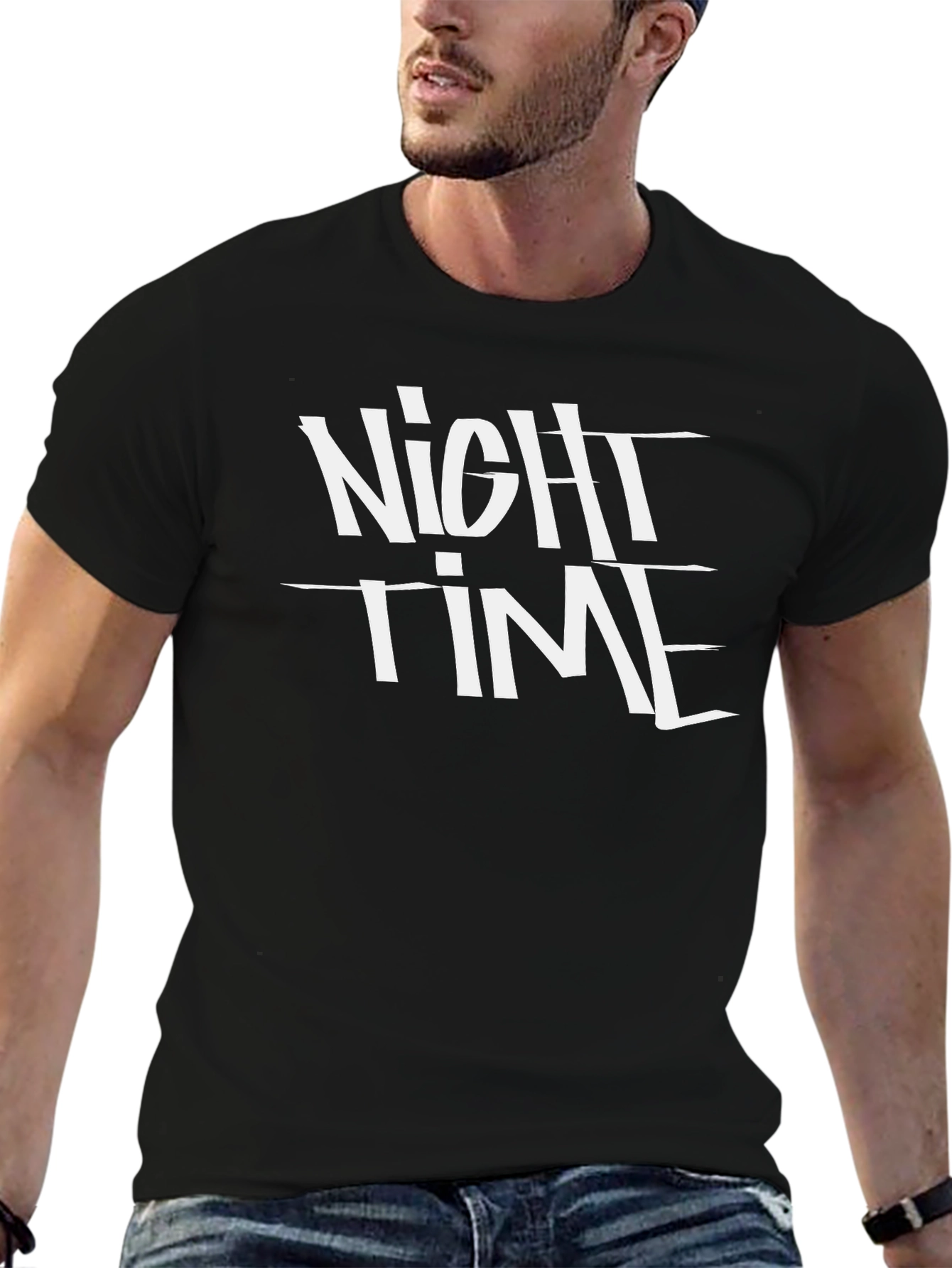 Night Time Black Graphic Tee