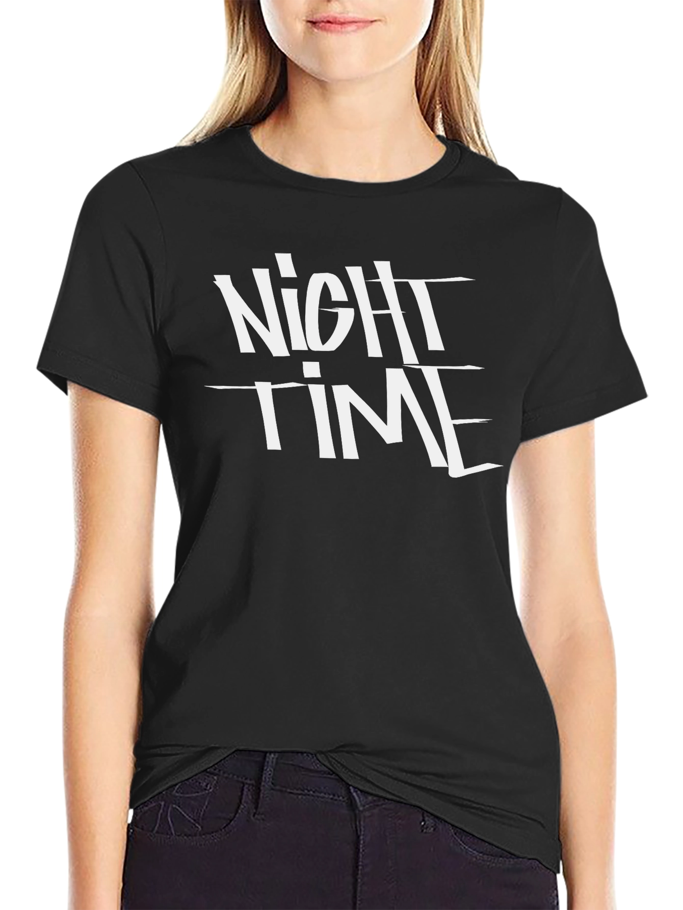 Night Time Black Graphic Tee