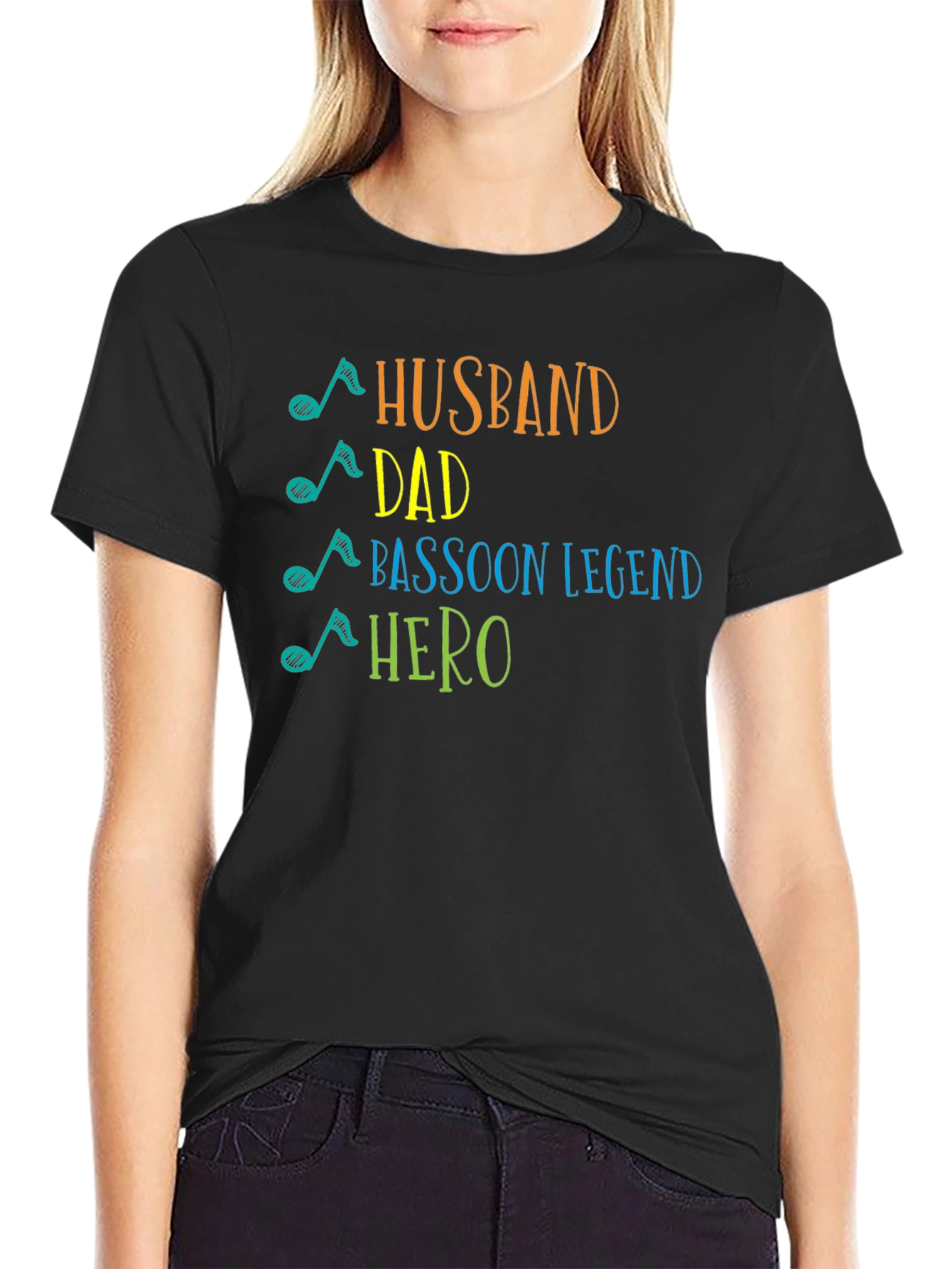 Husband Dad Bassoon Legend Hero Graphic Tee