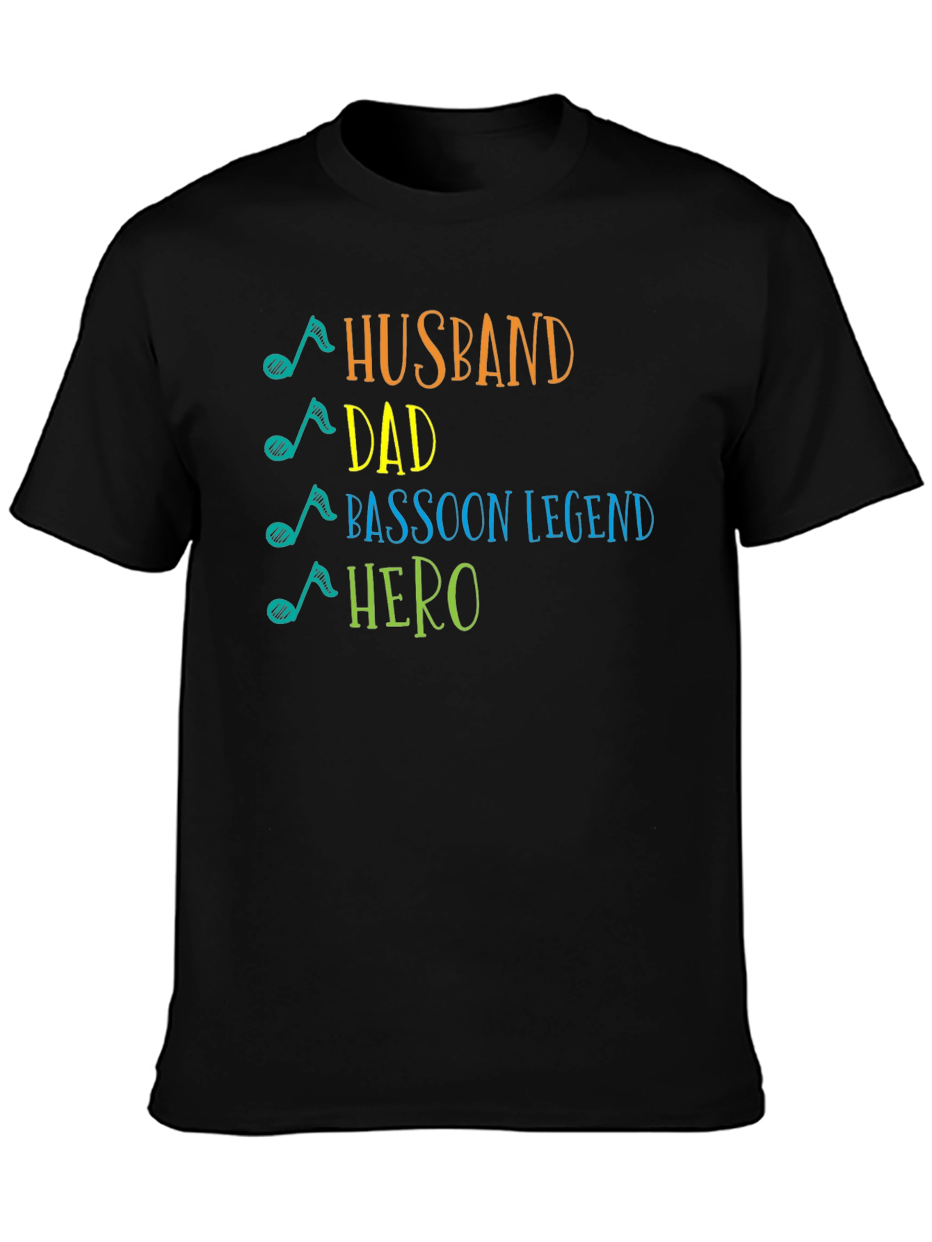 Husband Dad Bassoon Legend Hero Graphic Tee