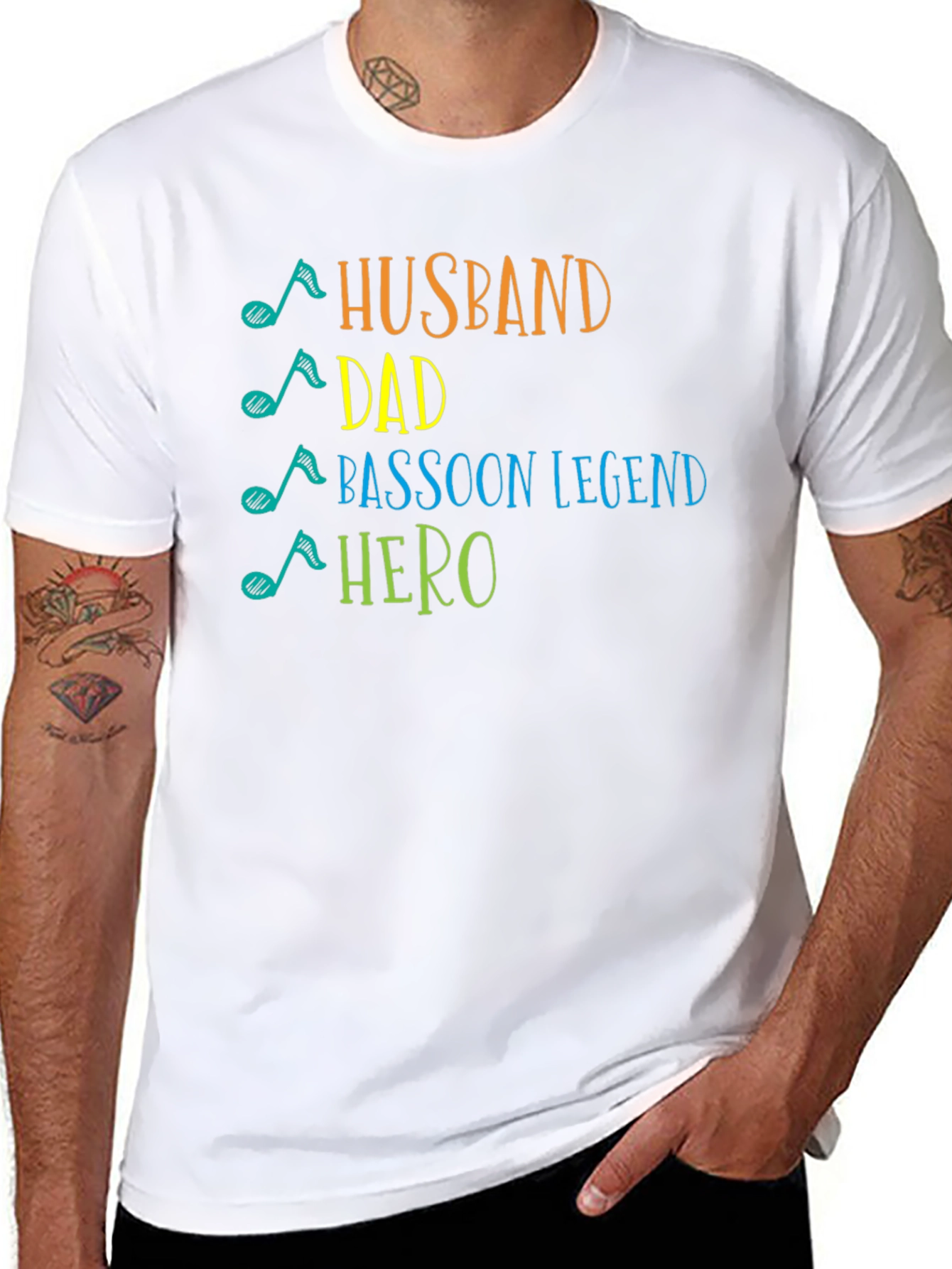 Husband Dad Bassoon Legend Hero Graphic Tee