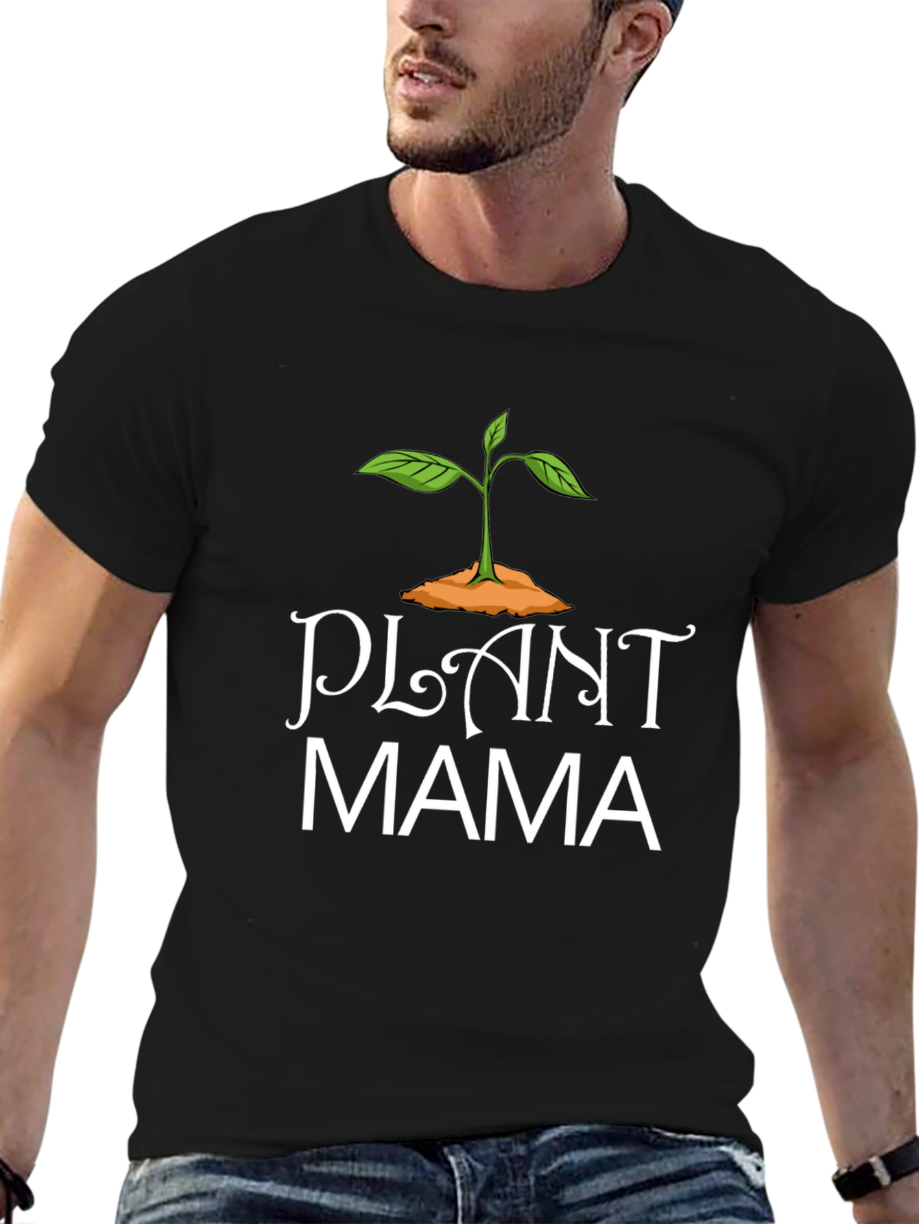 Plant Mama Graphic Tee - Black Cotton T-Shirt