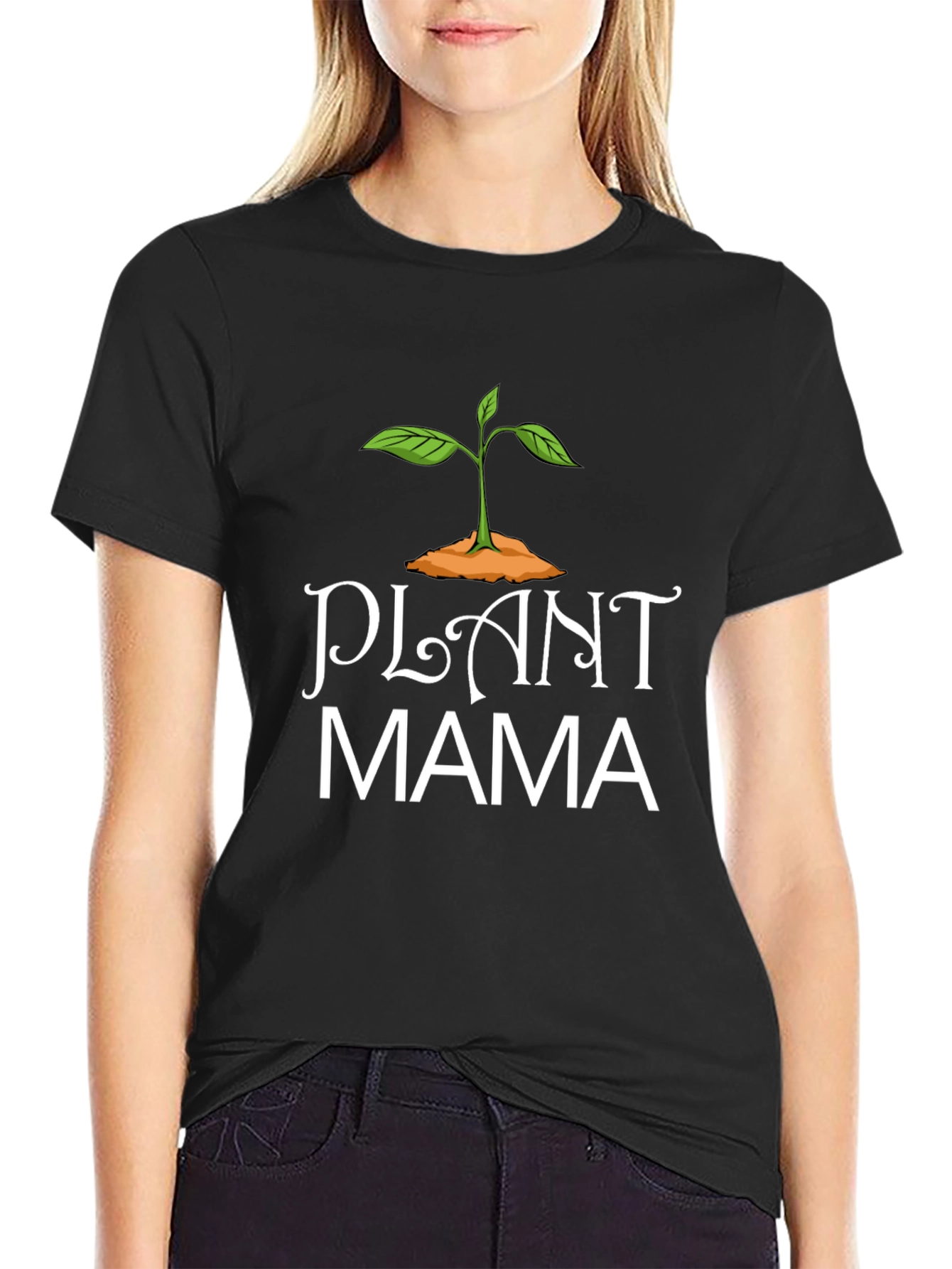 Plant Mama Graphic Tee - Black Cotton T-Shirt