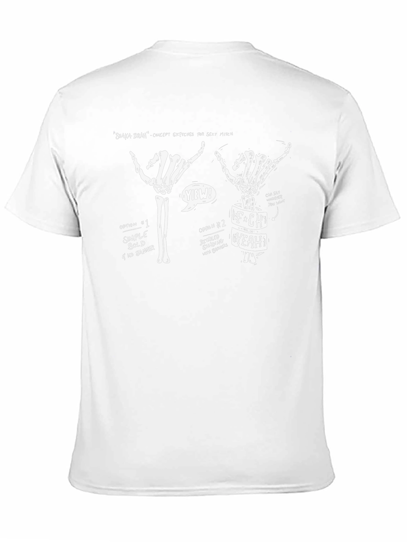 Shaka Brah T-Shirt | Skeleton Hand Sketches