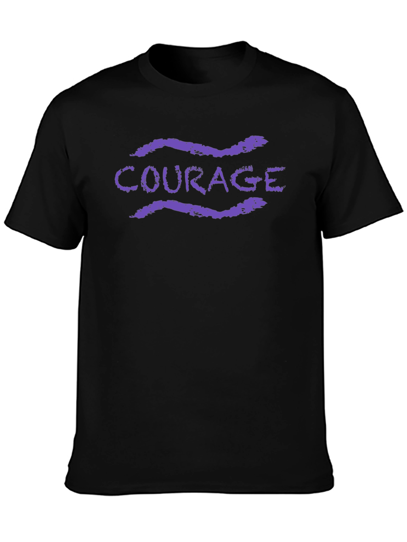 Courage Graphic Tee - Black Cotton Blend T-Shirt