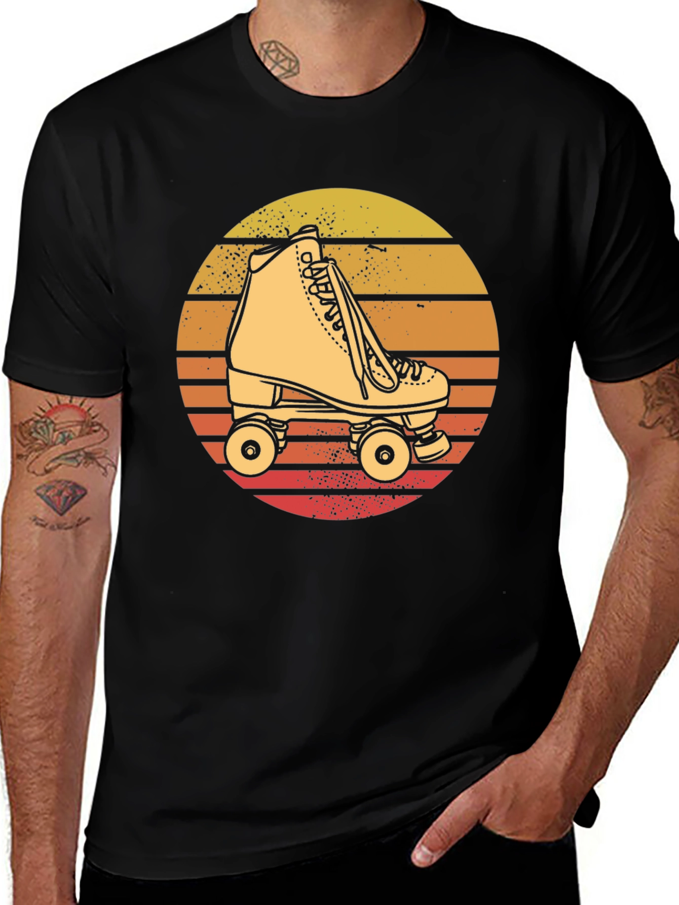 Retro Roller Skate T-Shirt - Sunset Design