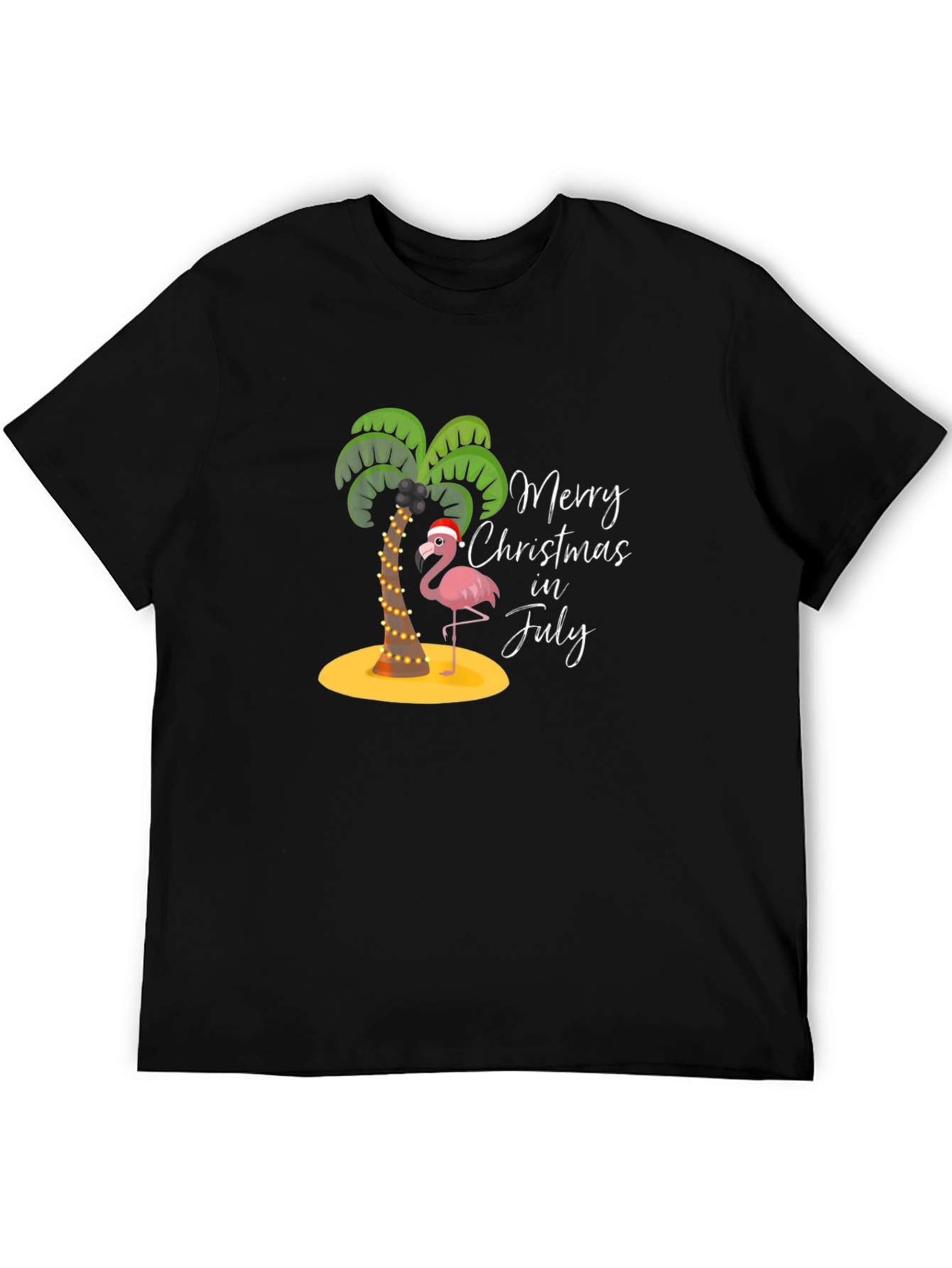 Merry Christmas in July Flamingo T-Shirt