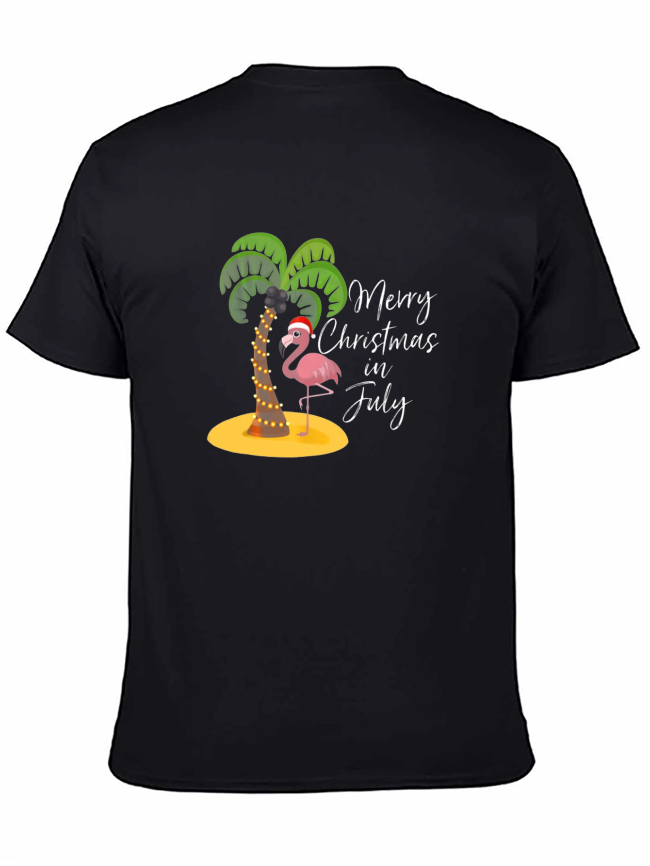 Merry Christmas in July Flamingo T-Shirt