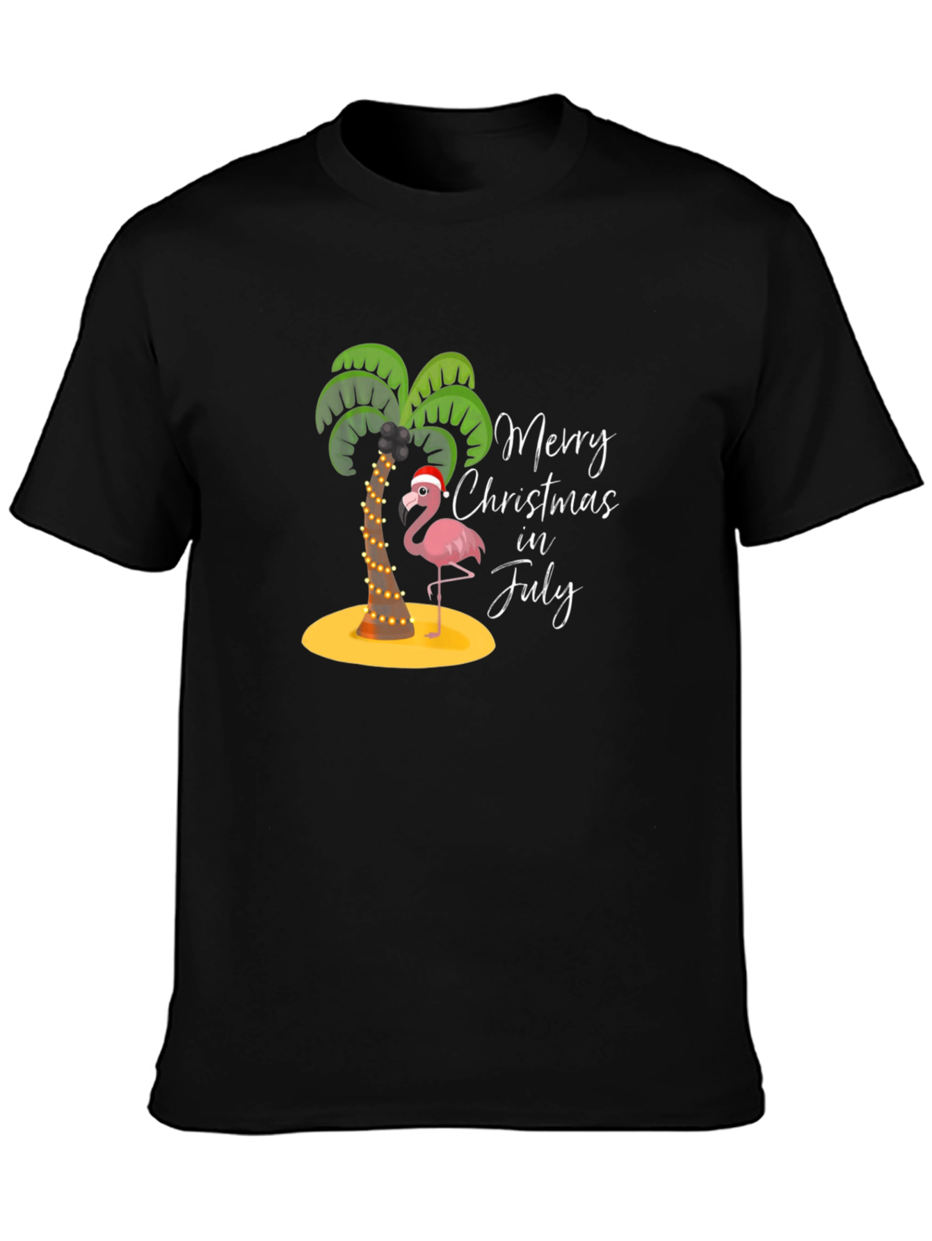 Merry Christmas in July Flamingo T-Shirt