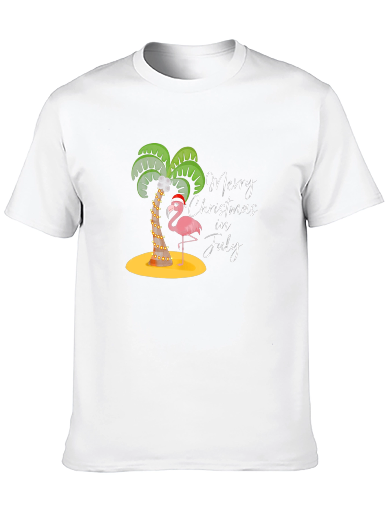 Merry Christmas in July Flamingo T-Shirt