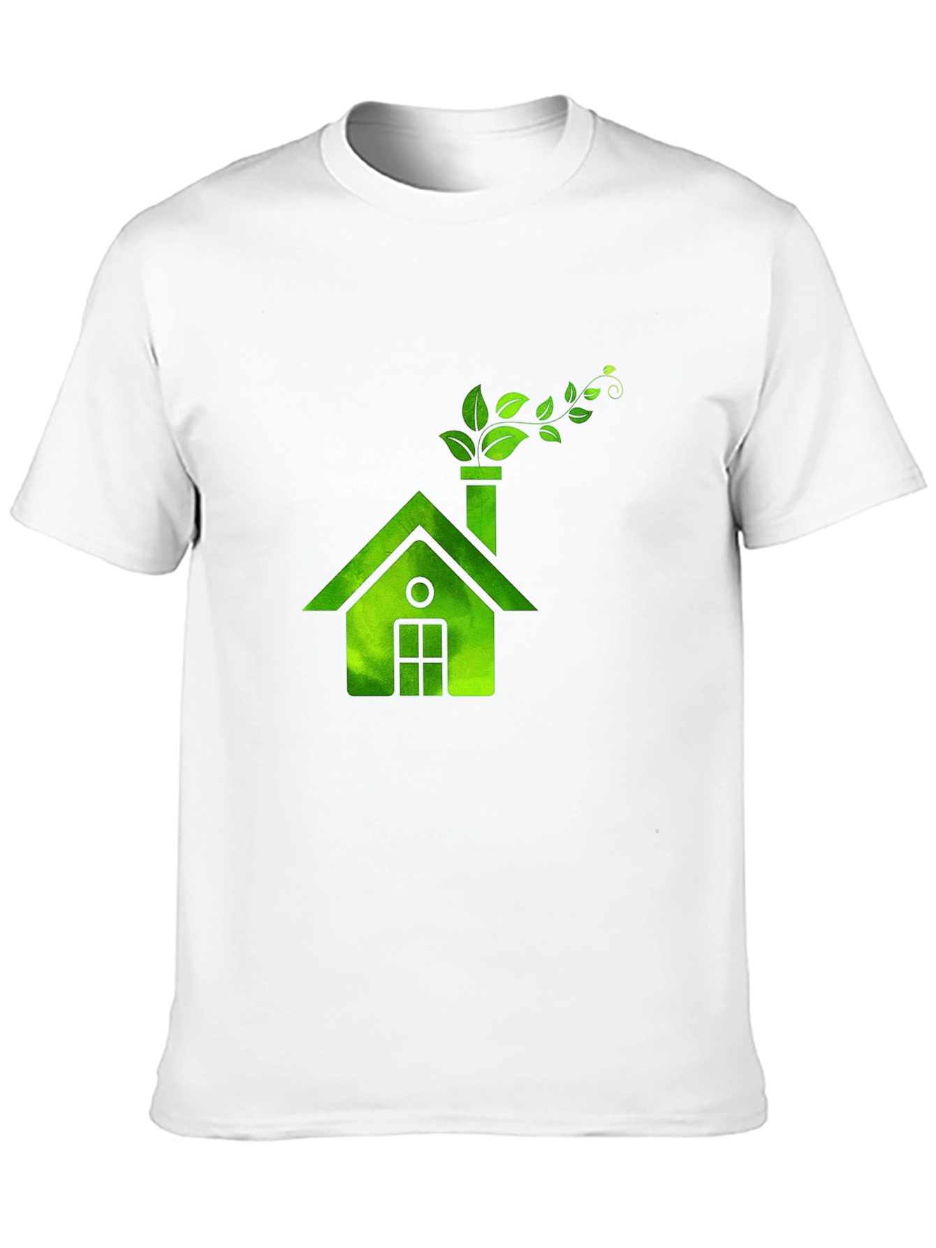 Eco House Graphic Tee - Black Green Print