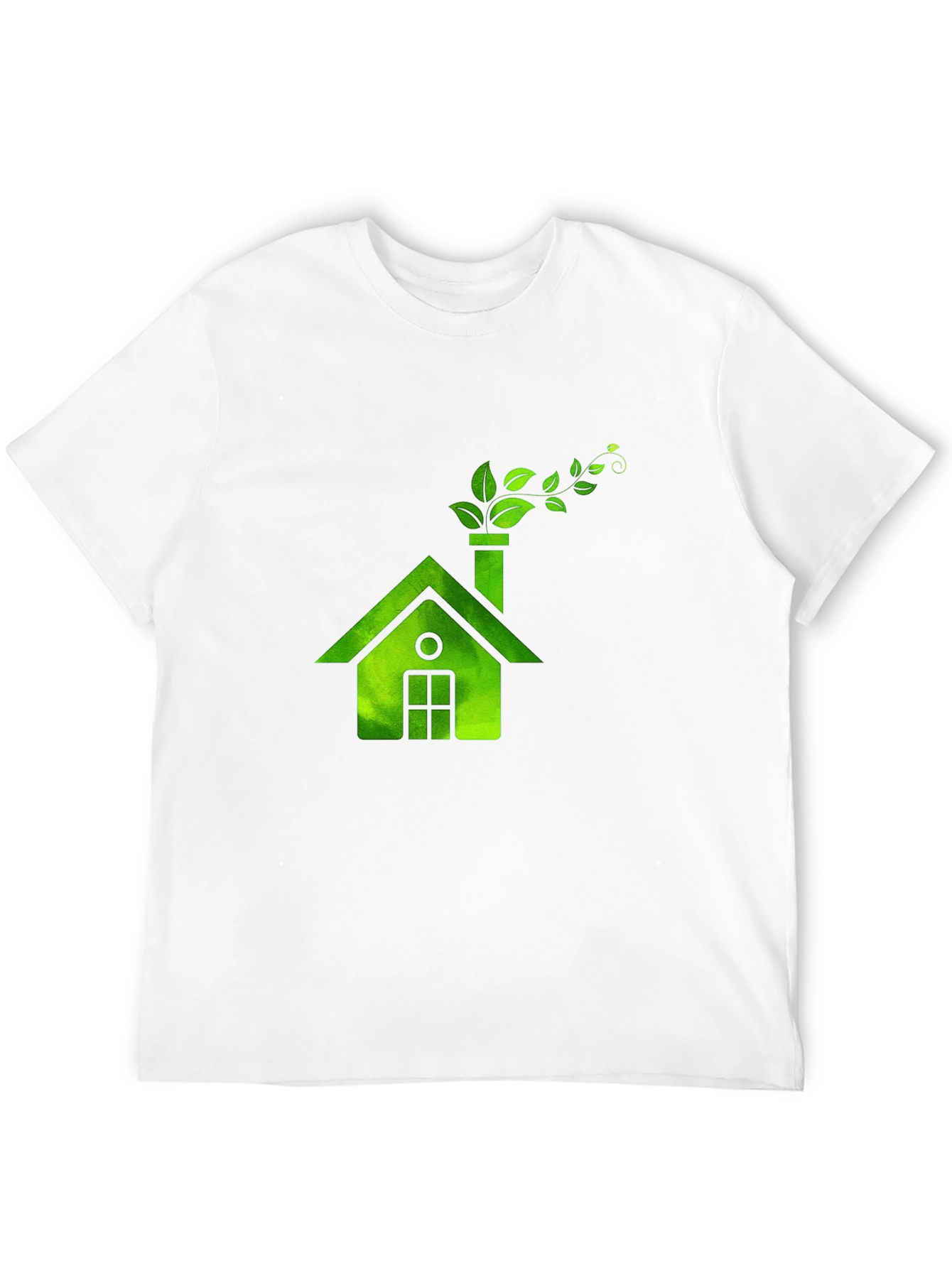 Eco House Graphic Tee - Black Green Print