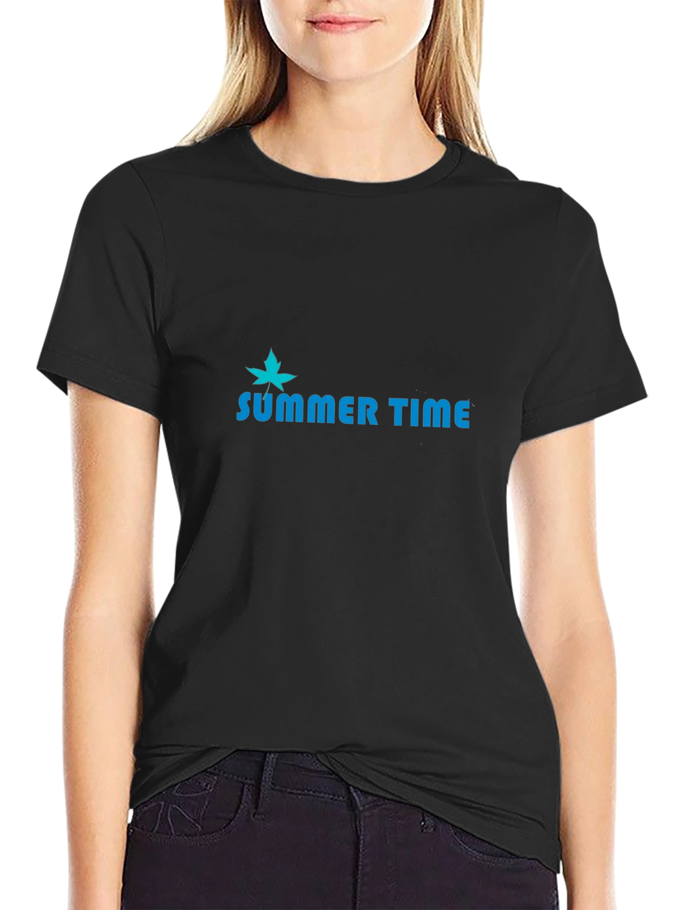 Summer Time Graphic Tee - Casual Black T-Shirt