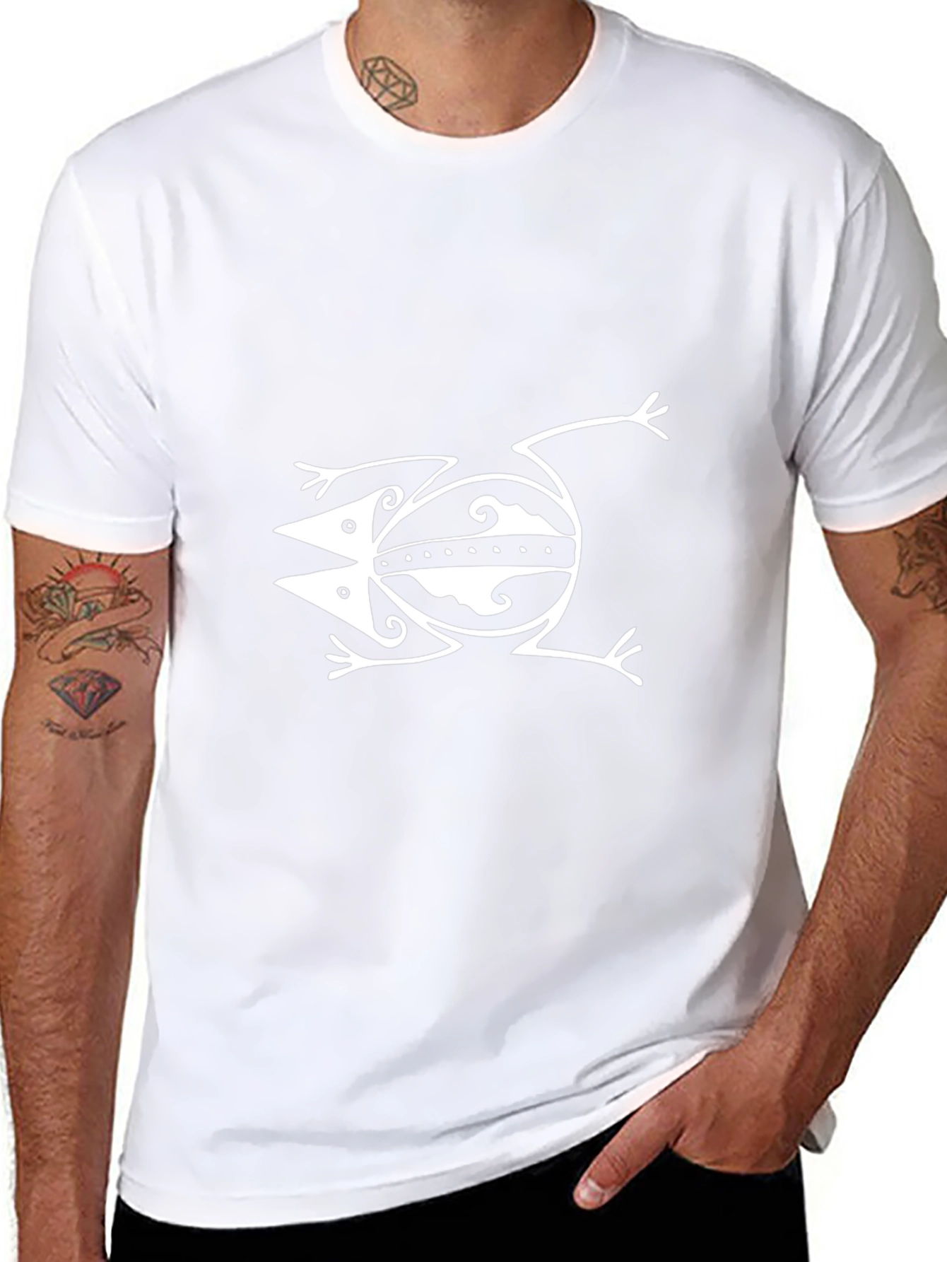 Tribal Frog Graphic Tee - Black