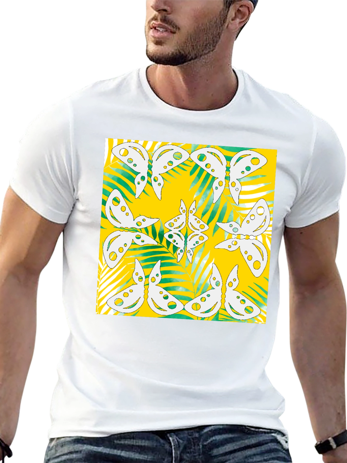 Butterfly Pattern Graphic Tee