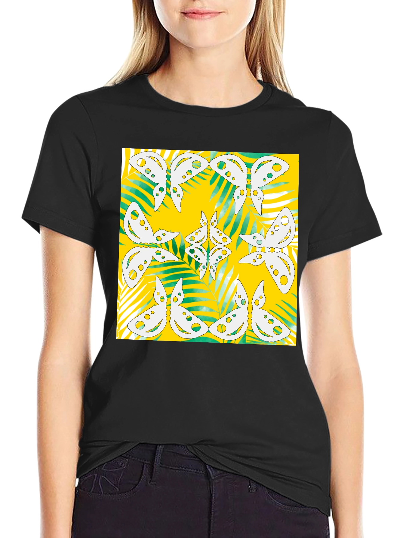 Butterfly Pattern Graphic Tee