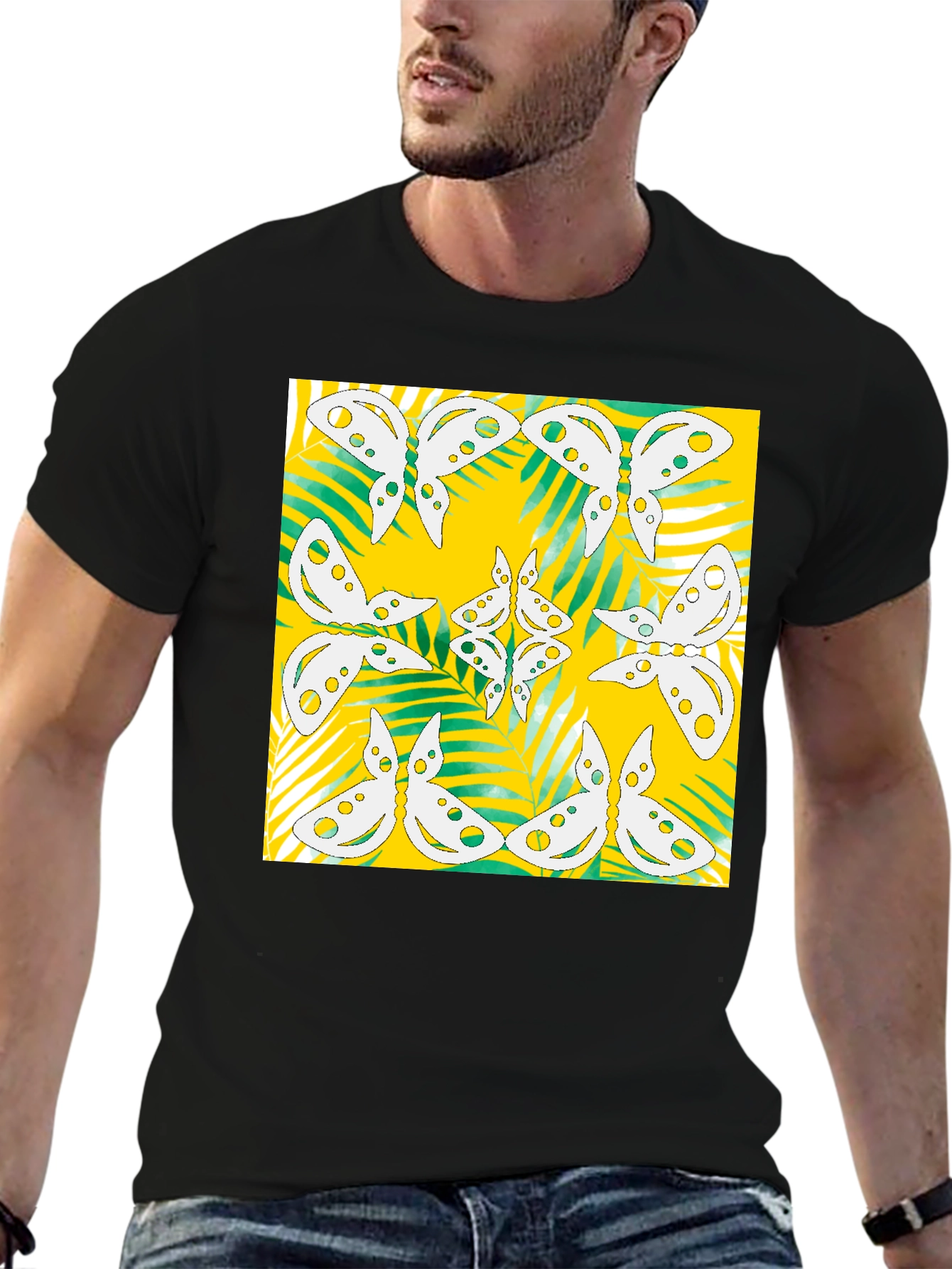 Butterfly Pattern Graphic Tee