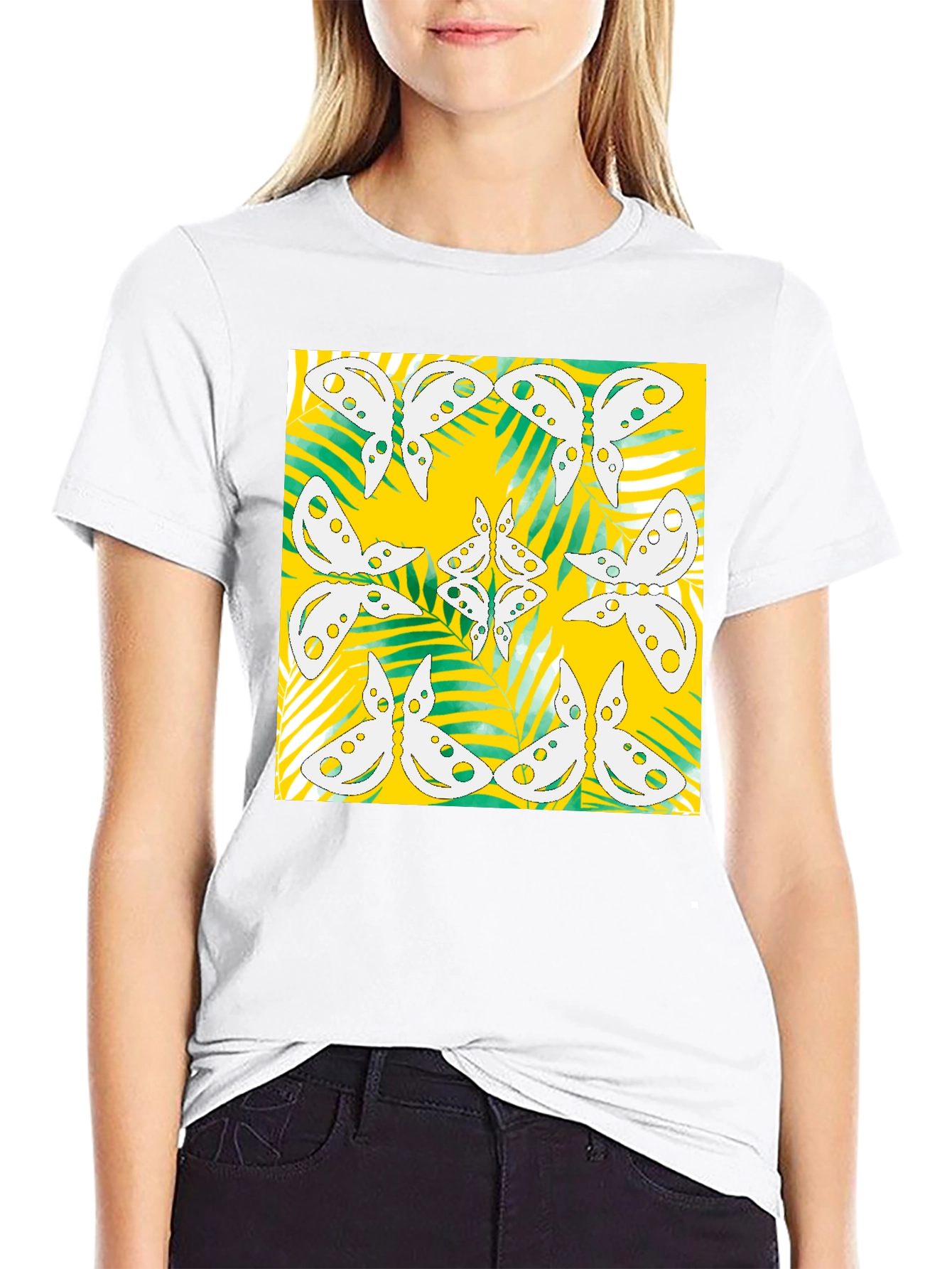 Butterfly Pattern Graphic Tee