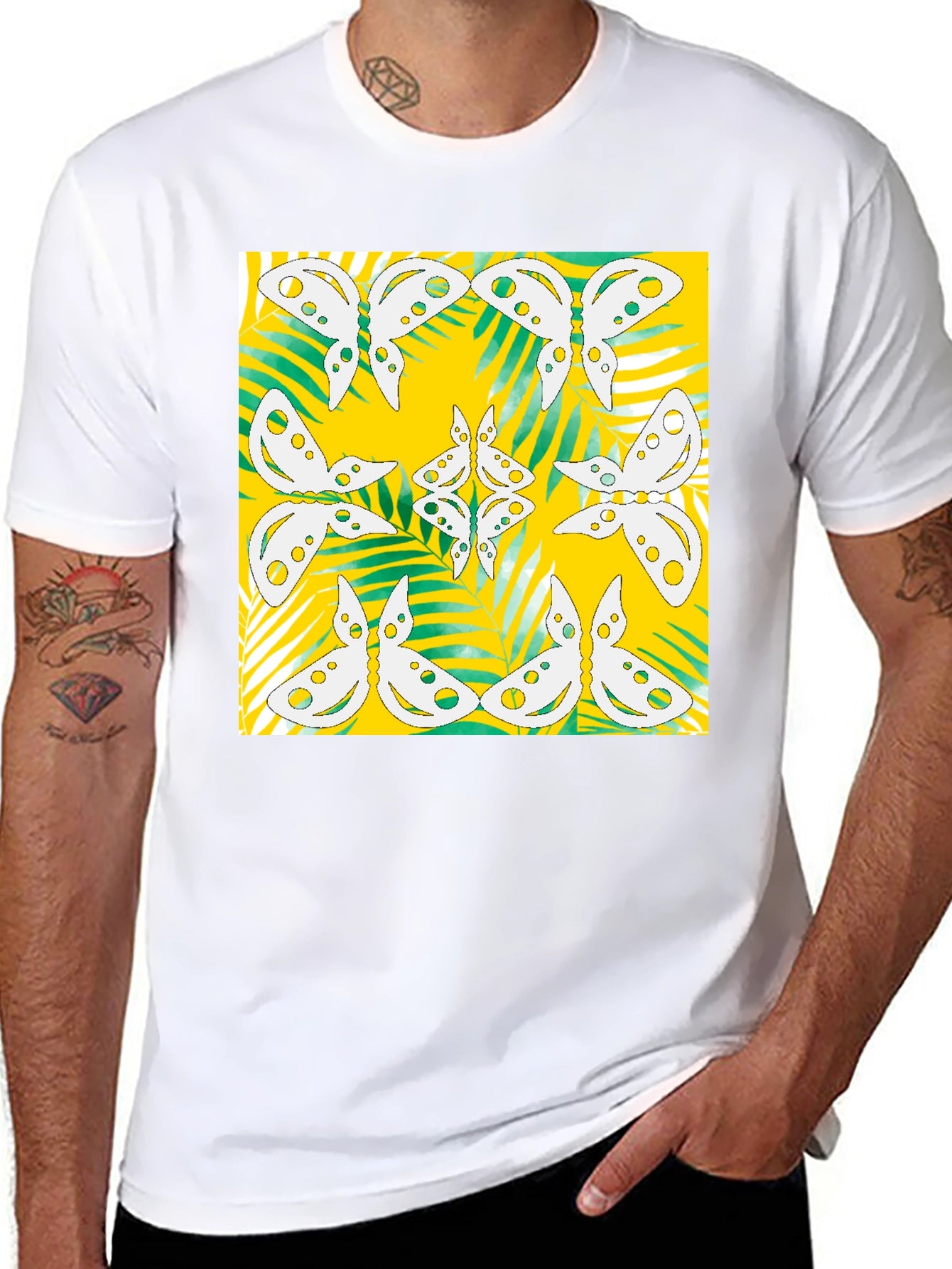 Butterfly Pattern Graphic Tee