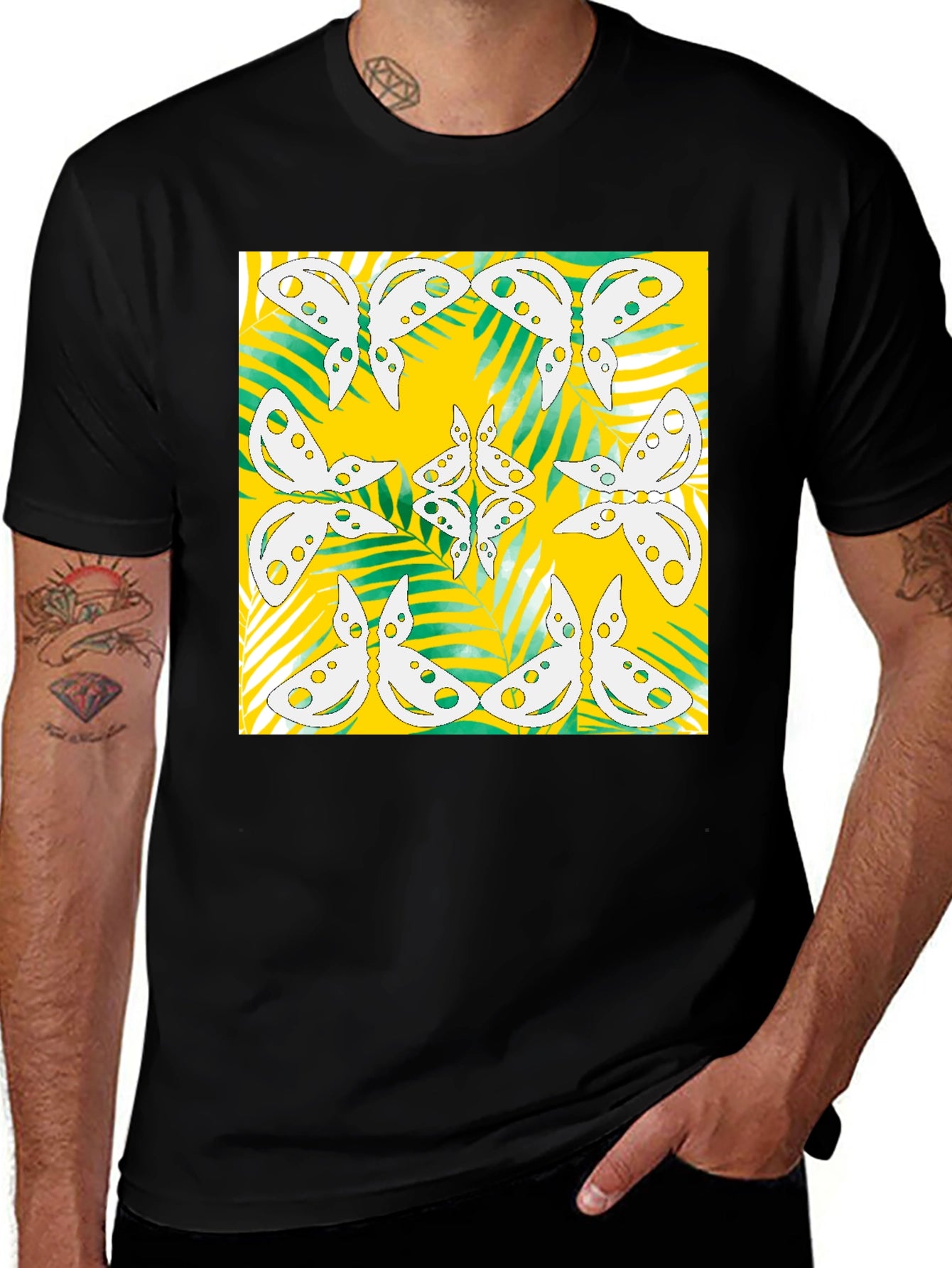 Butterfly Pattern Graphic Tee