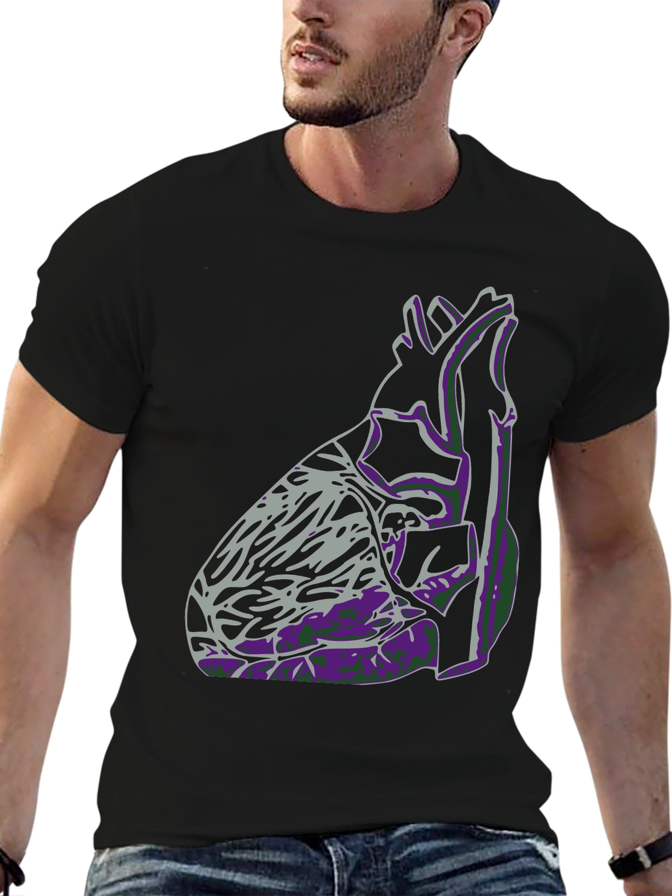 Anatomical Heart Graphic Tee - Black