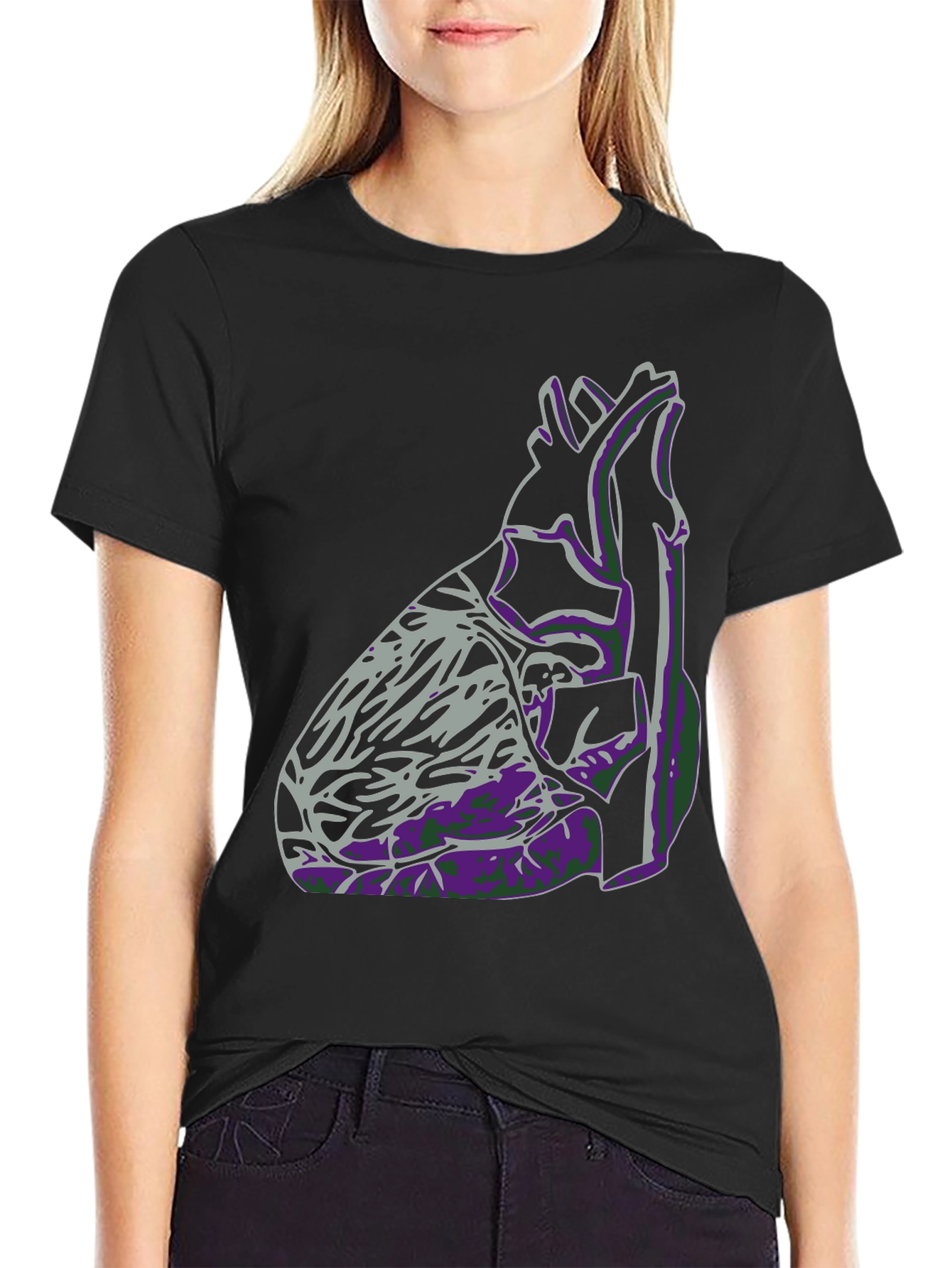 Anatomical Heart Graphic Tee - Black