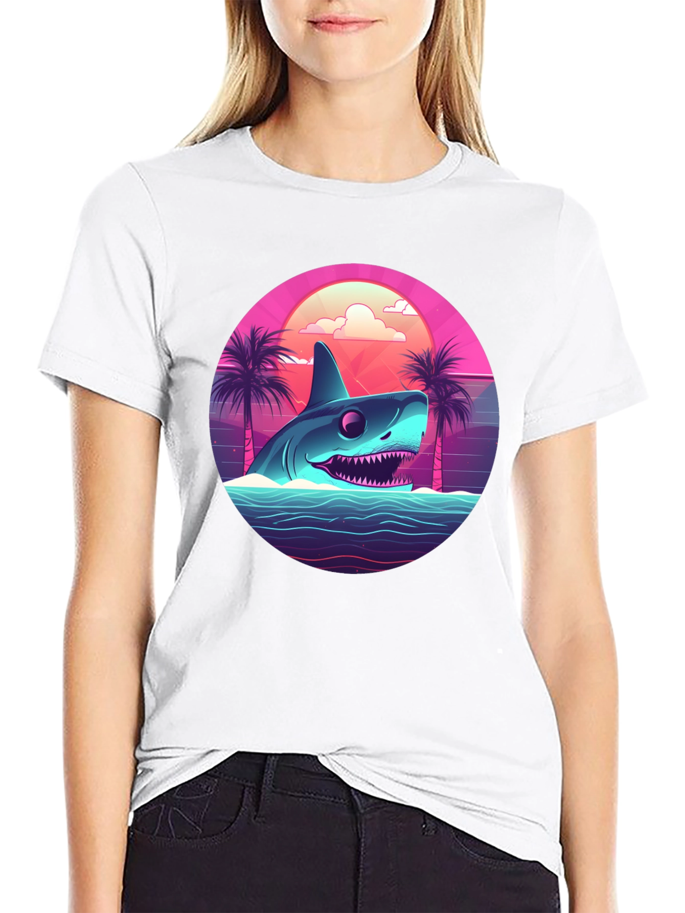 Retro Shark T-Shirt - 80s Style