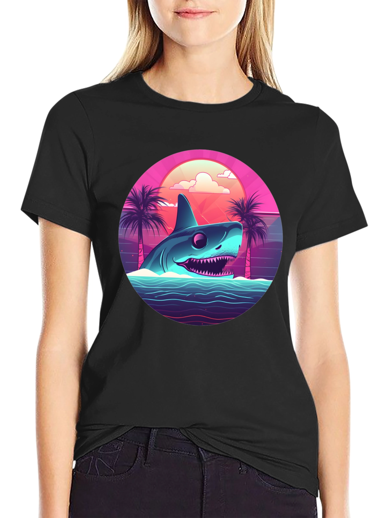 Retro Shark T-Shirt - 80s Style